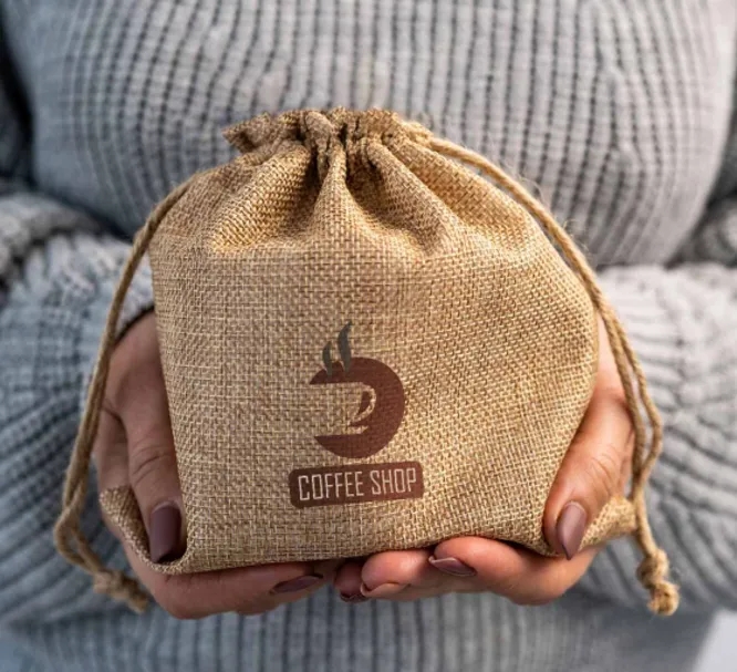 Jute Drawstring Bags - Printed Front only 3