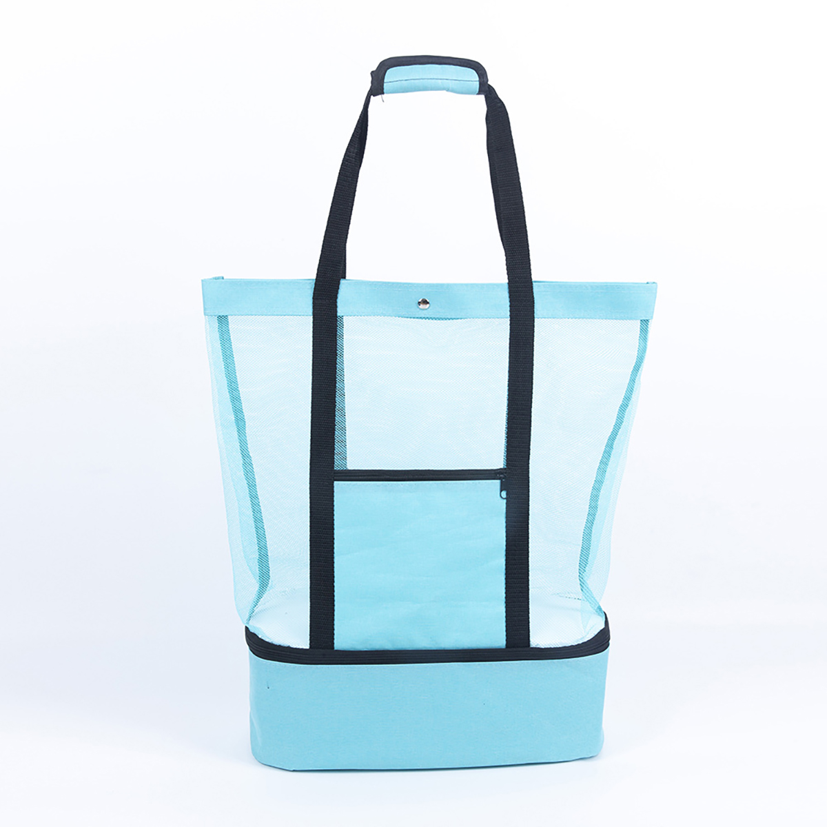 Mesh Beach Tote With Cooler Compartment Zipper Pocket 6
