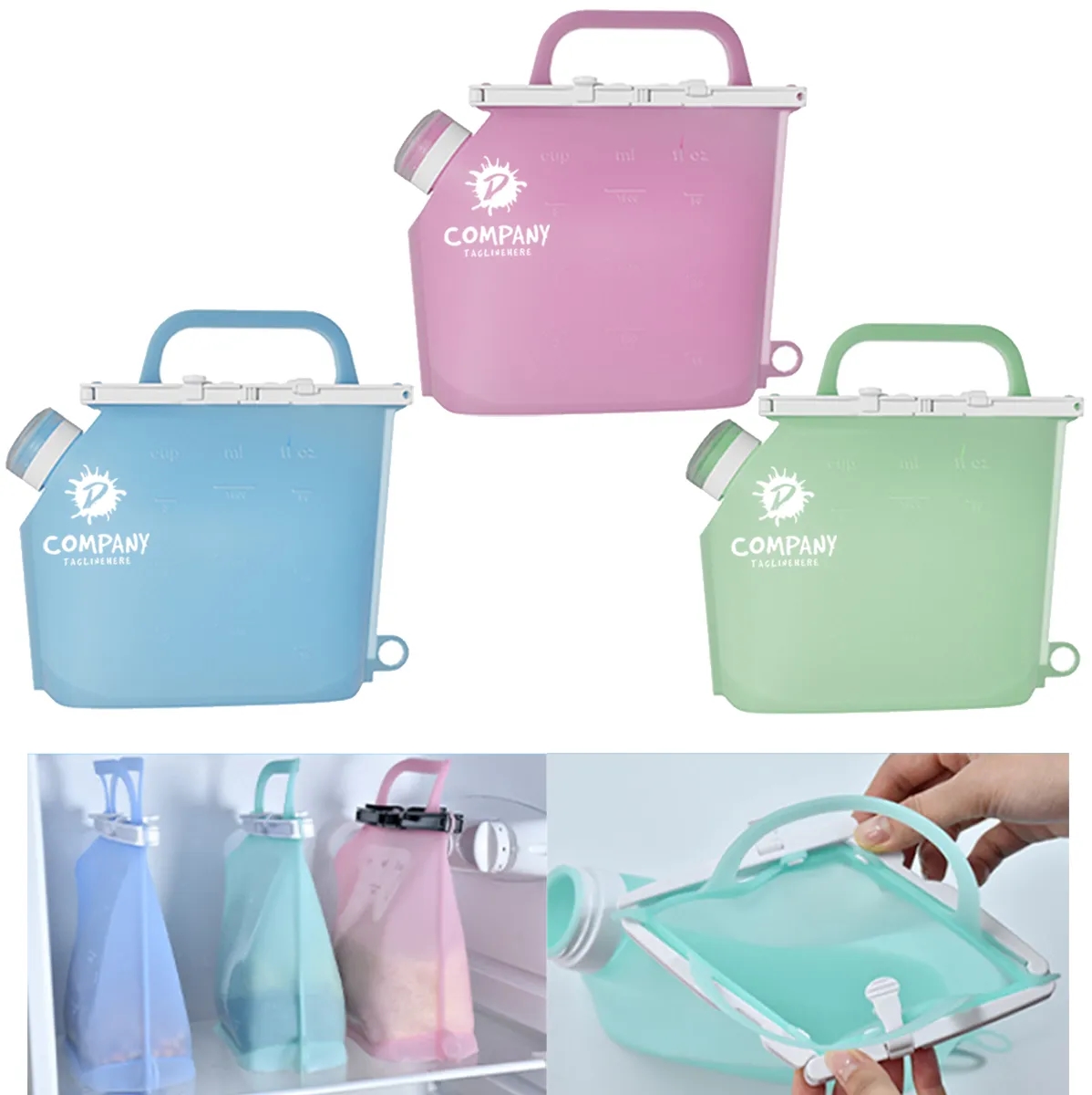 Reusable Leakproof Silicone Storage Food Container Bags 2