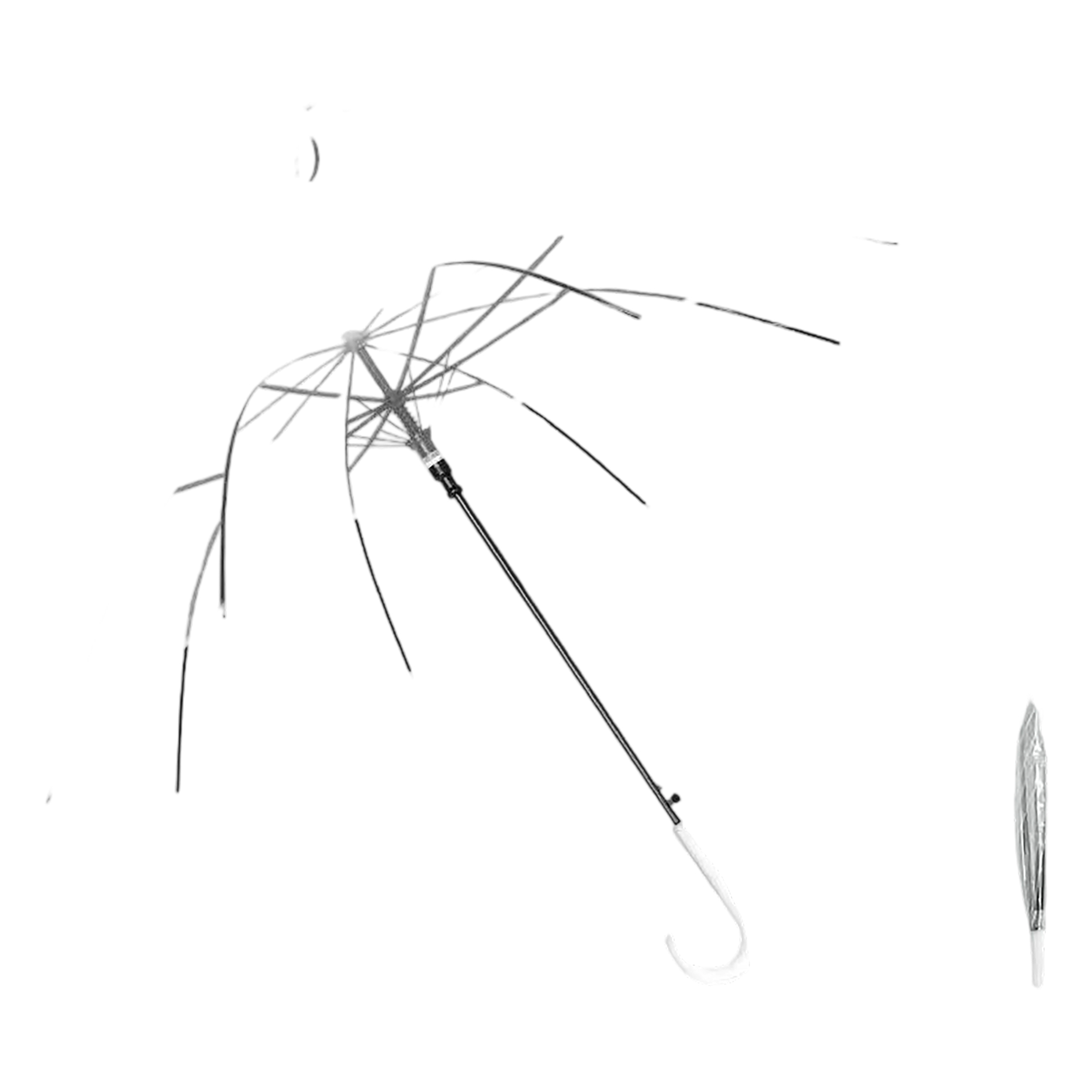 Clear PVC Umbrella With Crook Handle Auto Open 28" 3