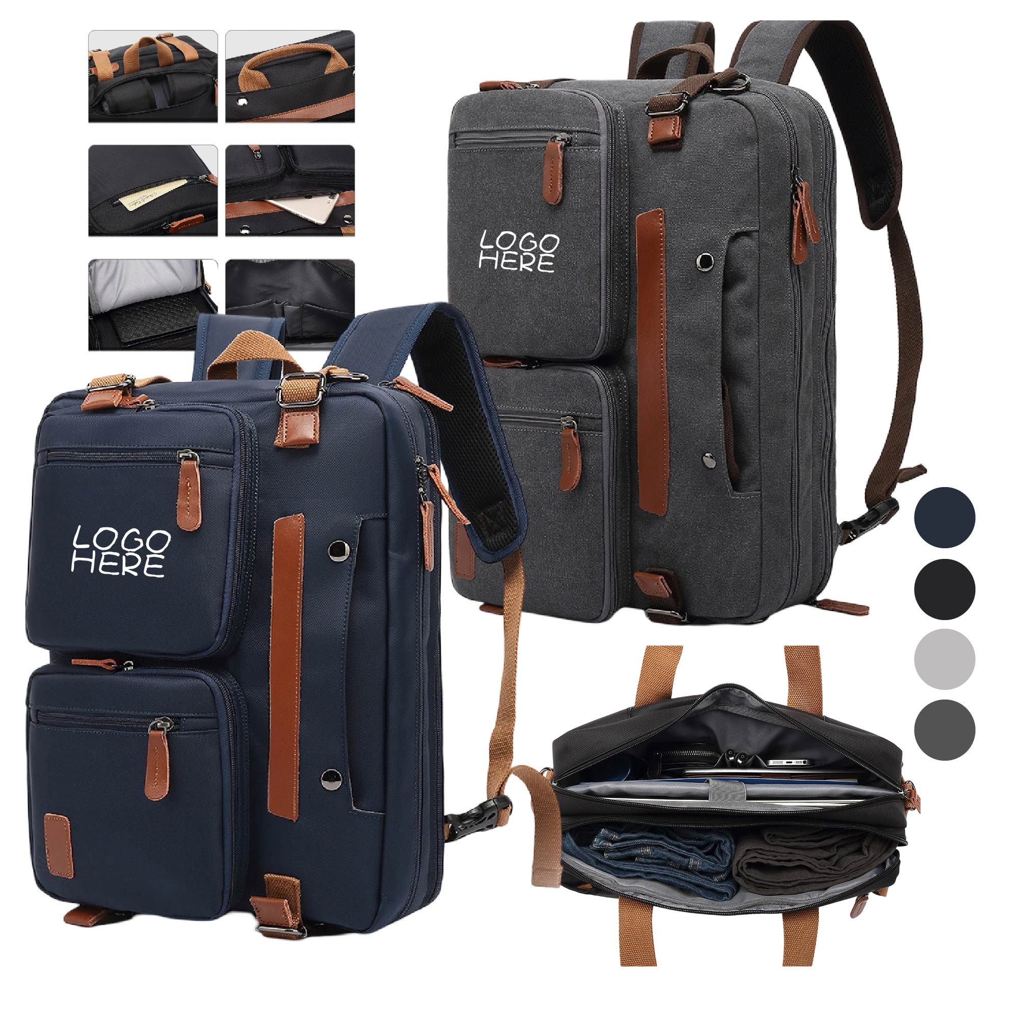 Convertible Laptop Backpack with USB Charging Port 2