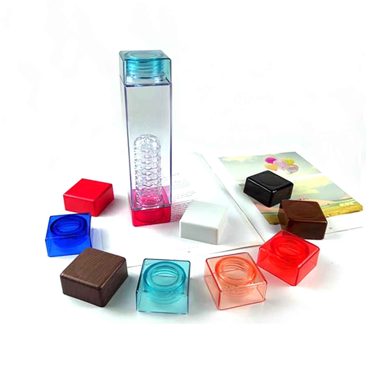 Square Water Bottle With Fruit Infuser 16 oz 3