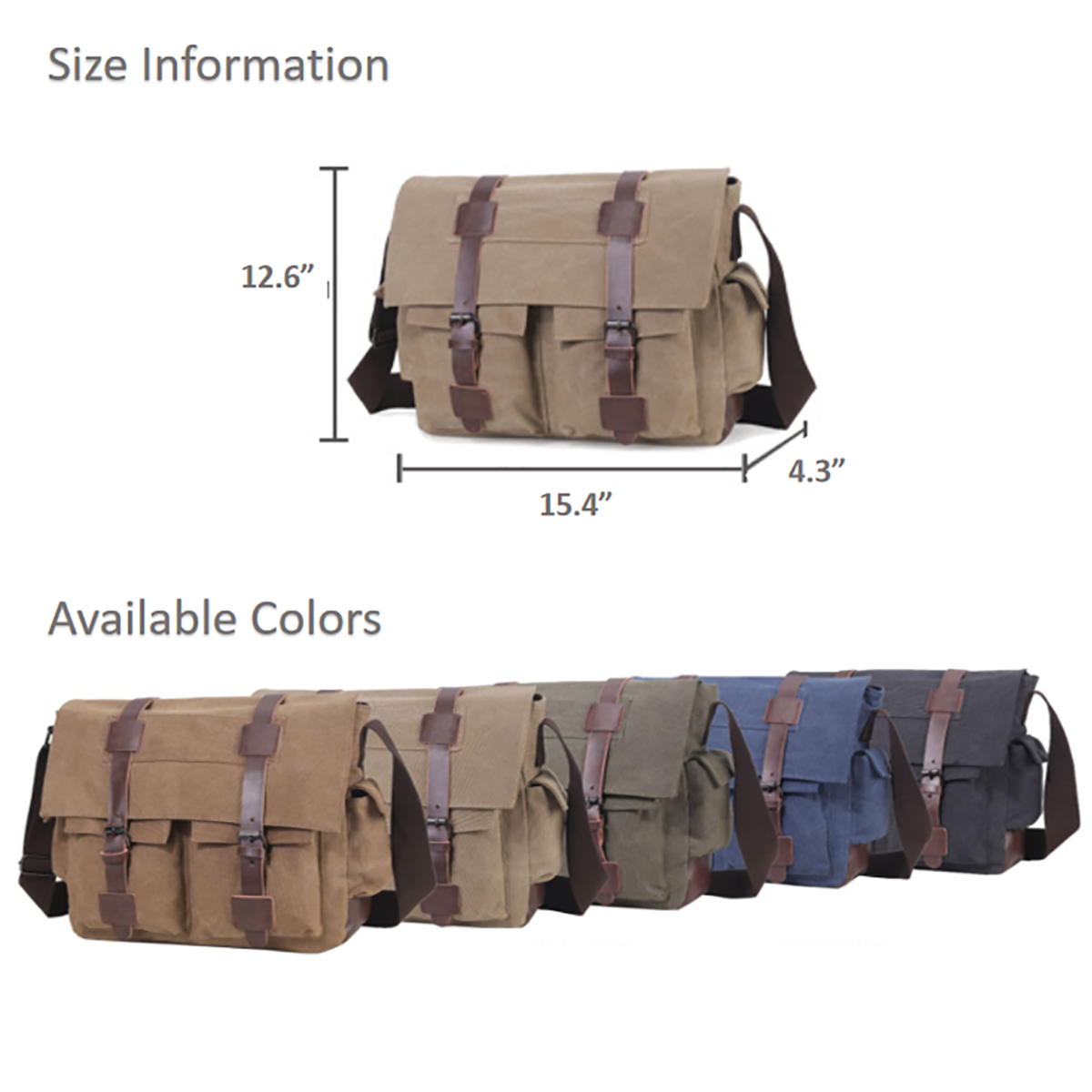 Canvas Messenger Laptop Bags Unisex 2