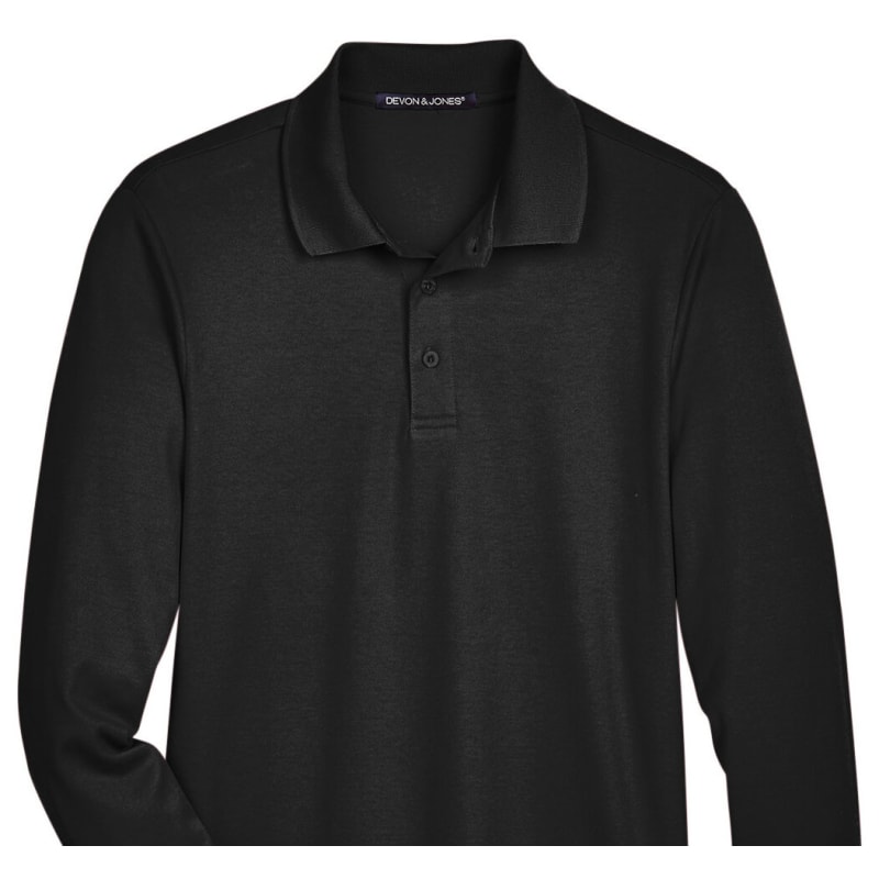 Devon & Jones CrownLux Performance™ Men's Tall Plaited Long Sleeve Polo 11