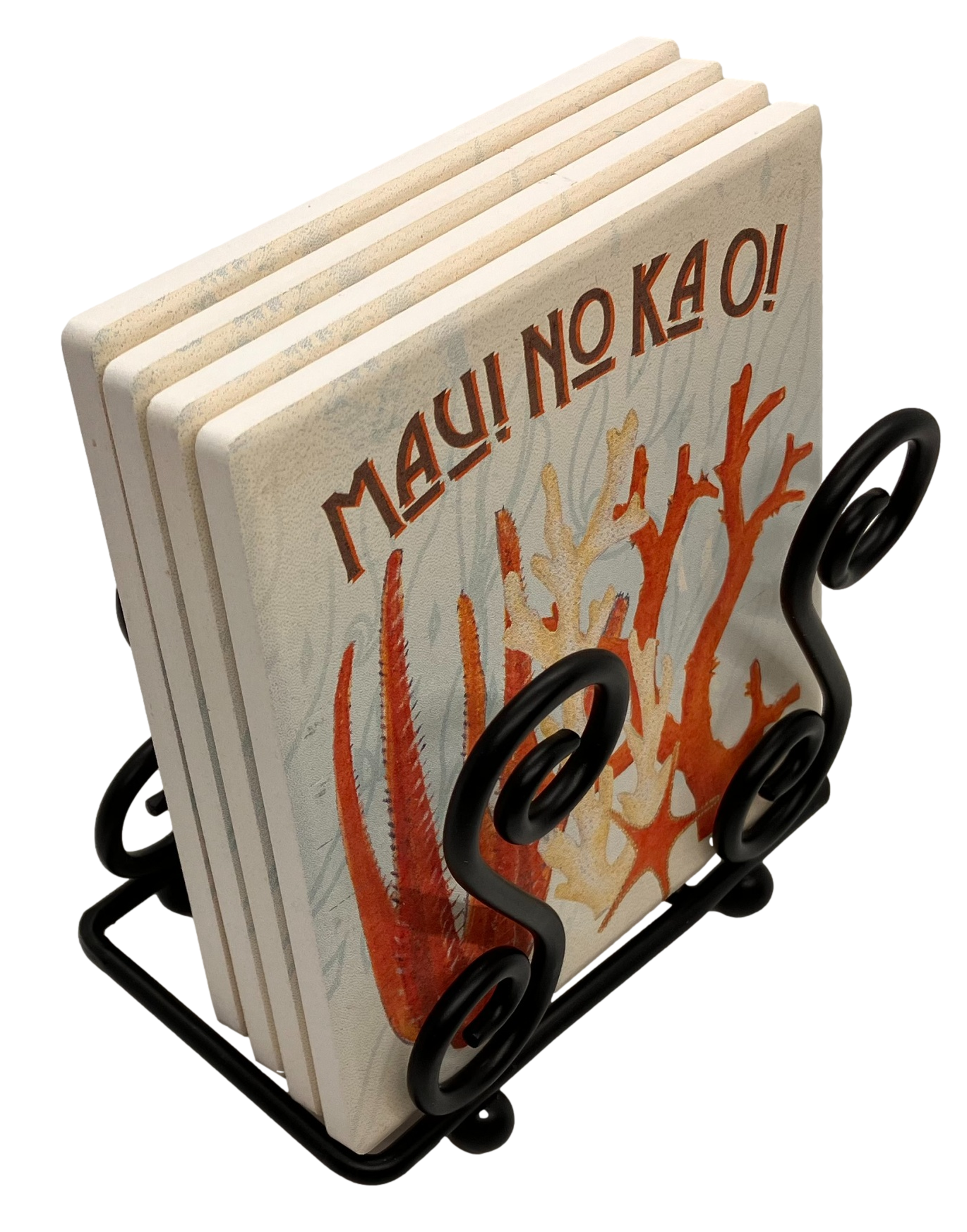 Upright Scroll Metal Coaster Holder 8