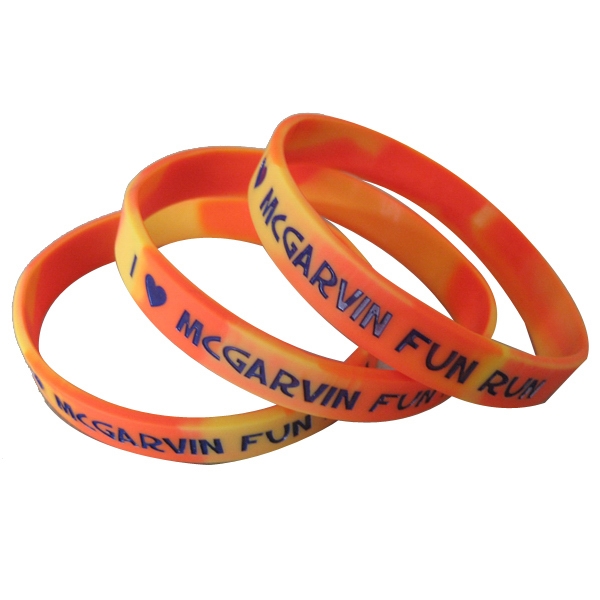 Swirl Deboss-Fill Silicone Wristbands 1