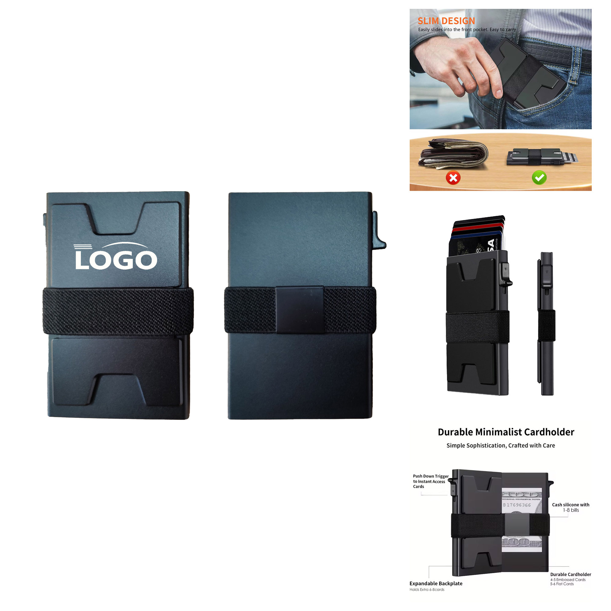 MOQ 50 pcs Aluminum Card Wallet 2