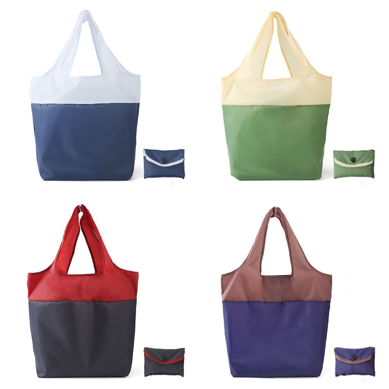 Polyester Waterproof Collapsible Shopper Tote Bag, custom tote bag with logo imprint 2