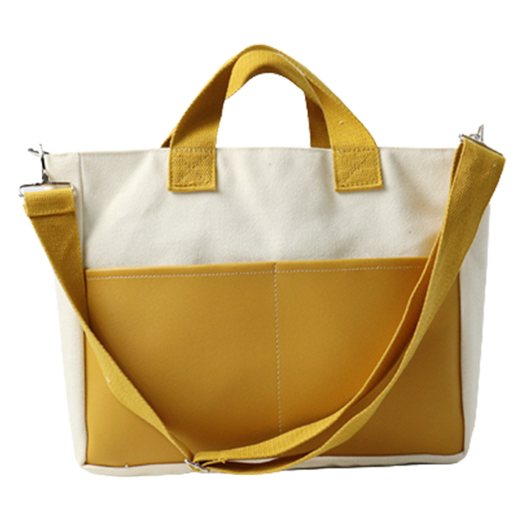 Pu Leather Canvas Shoulder Bag 3