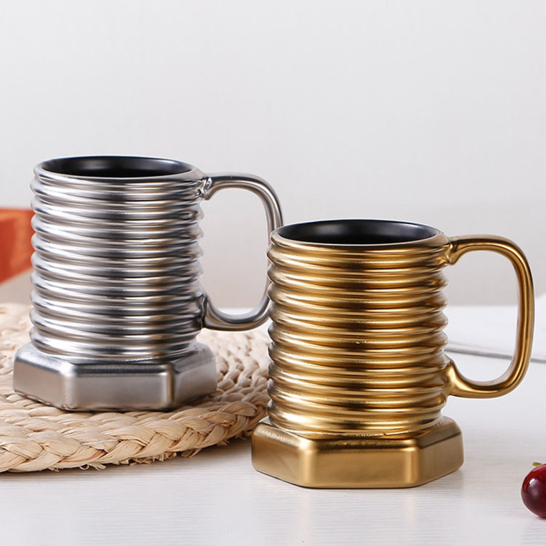 Personalized Creative Ceramic Mug With Screw Design 4