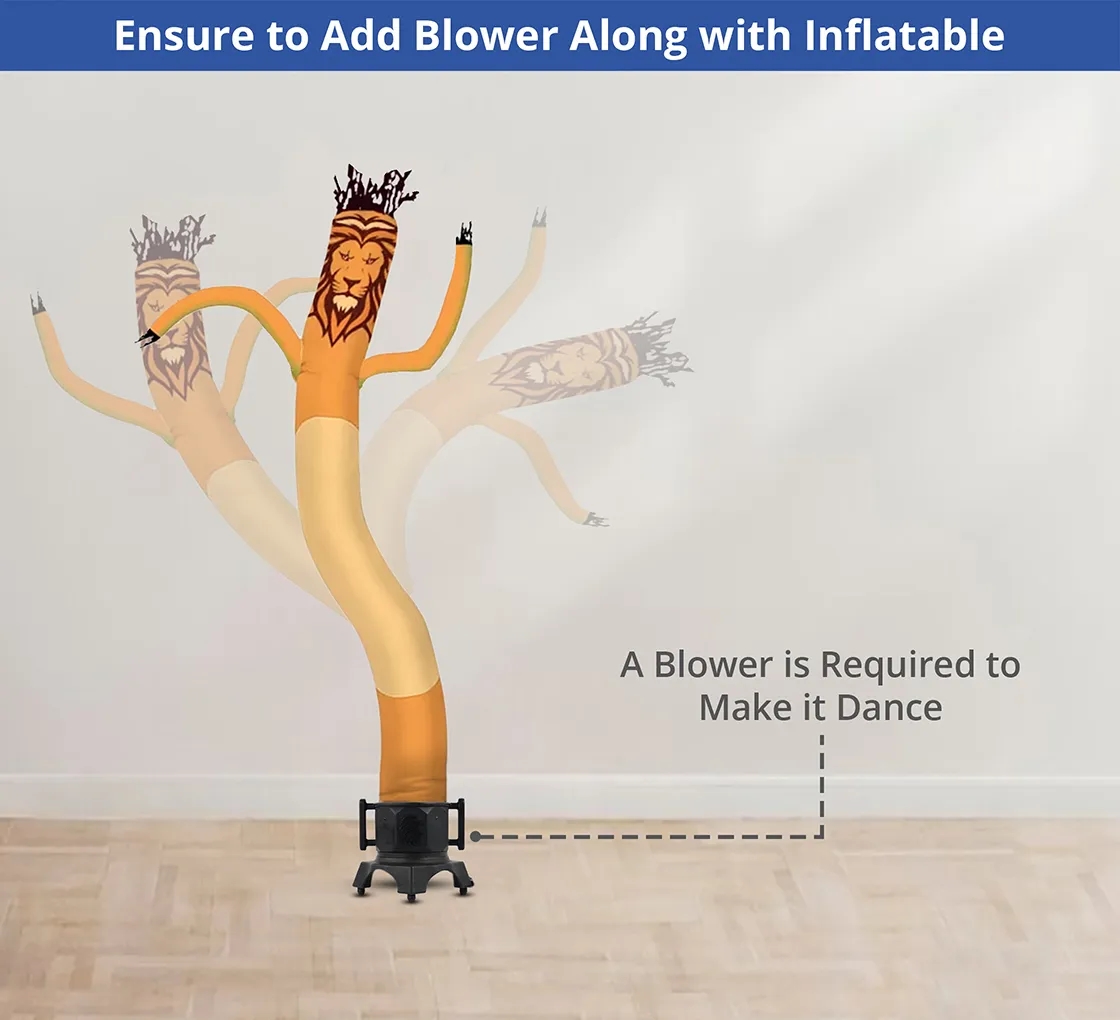 Lion Inflatable Tube Man Mascot with Blower 2