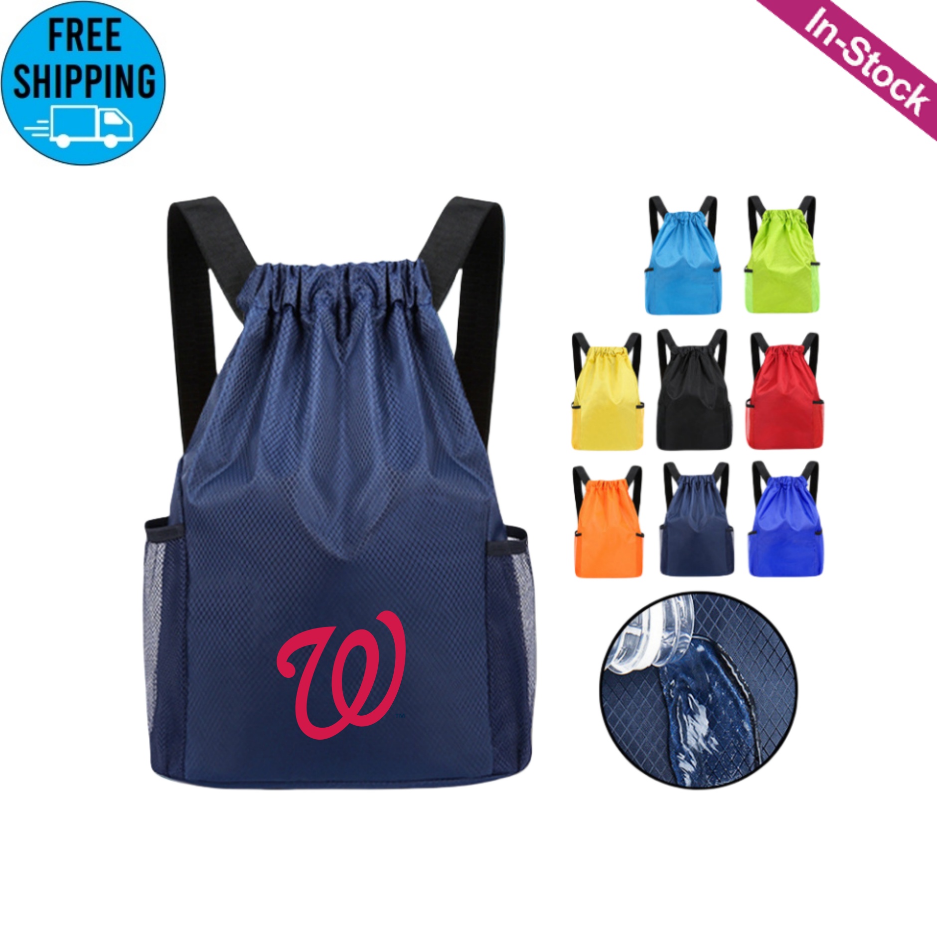 Large Drawstring Backpack Travel Storage Bag 8