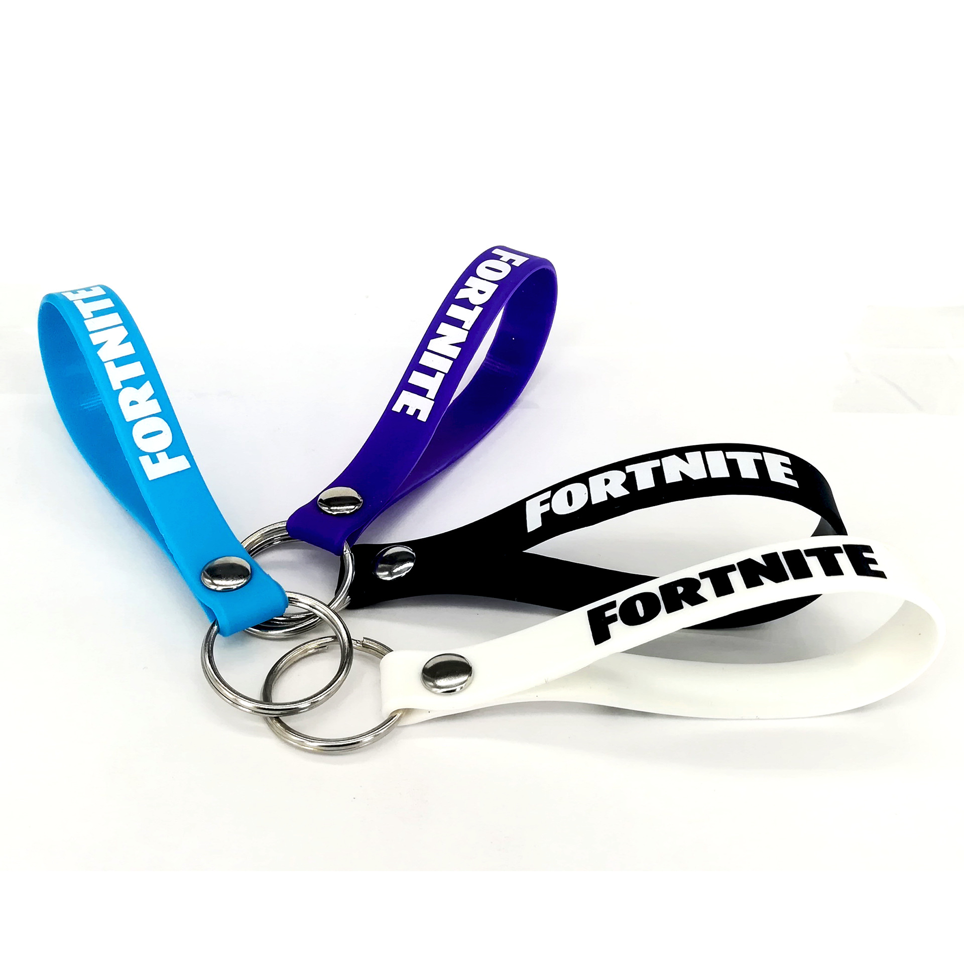 Silicone Rubber Band Key Rings Chains--8"x0.5"x0.08" 2