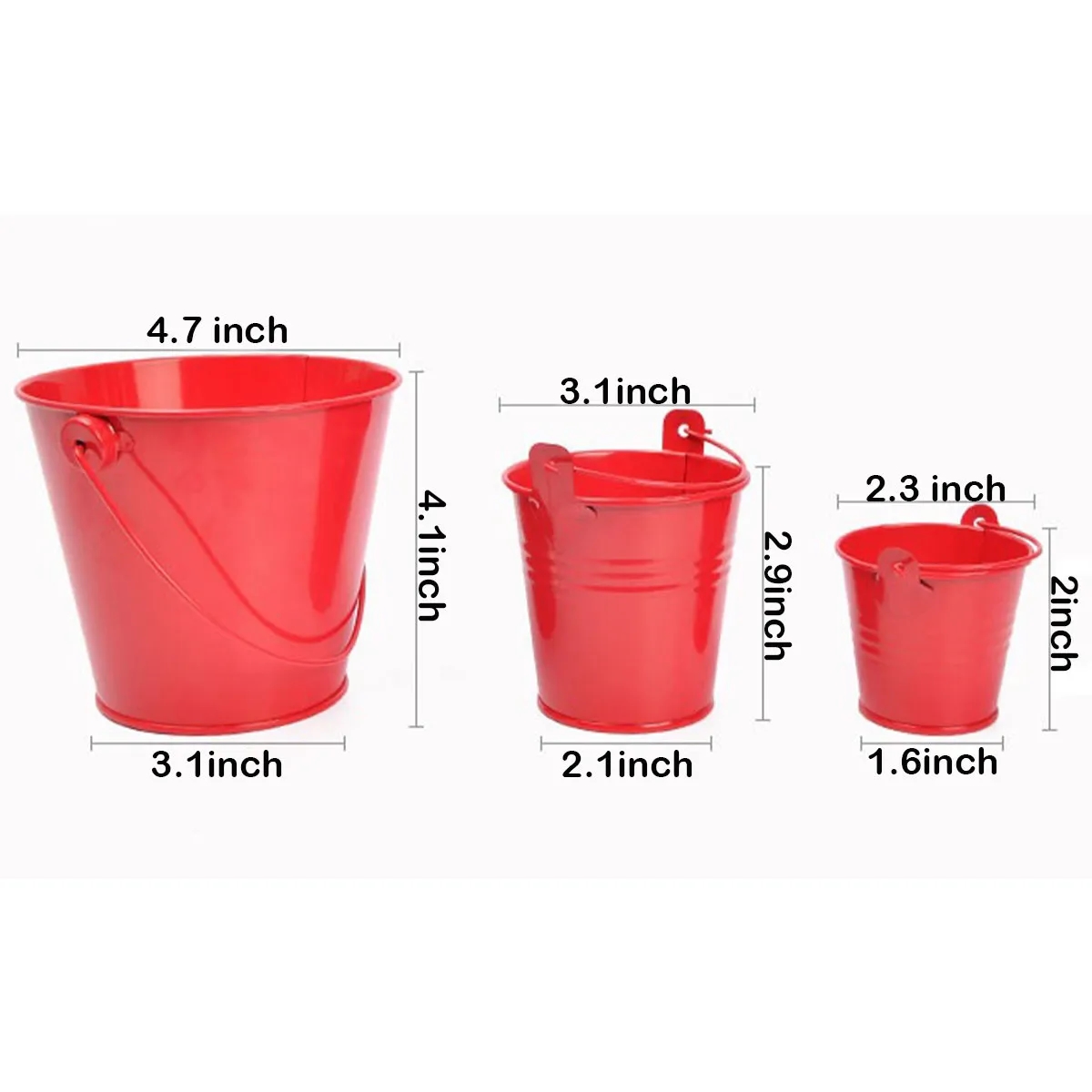 Small Metal Buckets with Handle Multi Colored 2