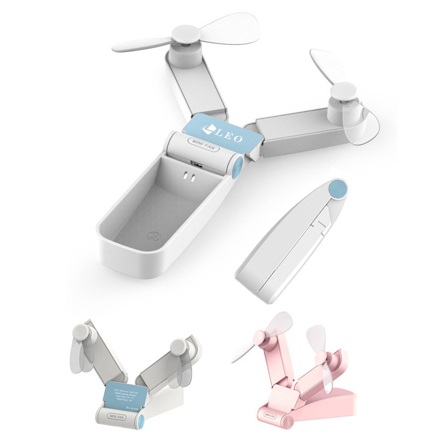 Mini Dual Head LED 2-in-1 Travel USB Power Bank Foldable Fan 4
