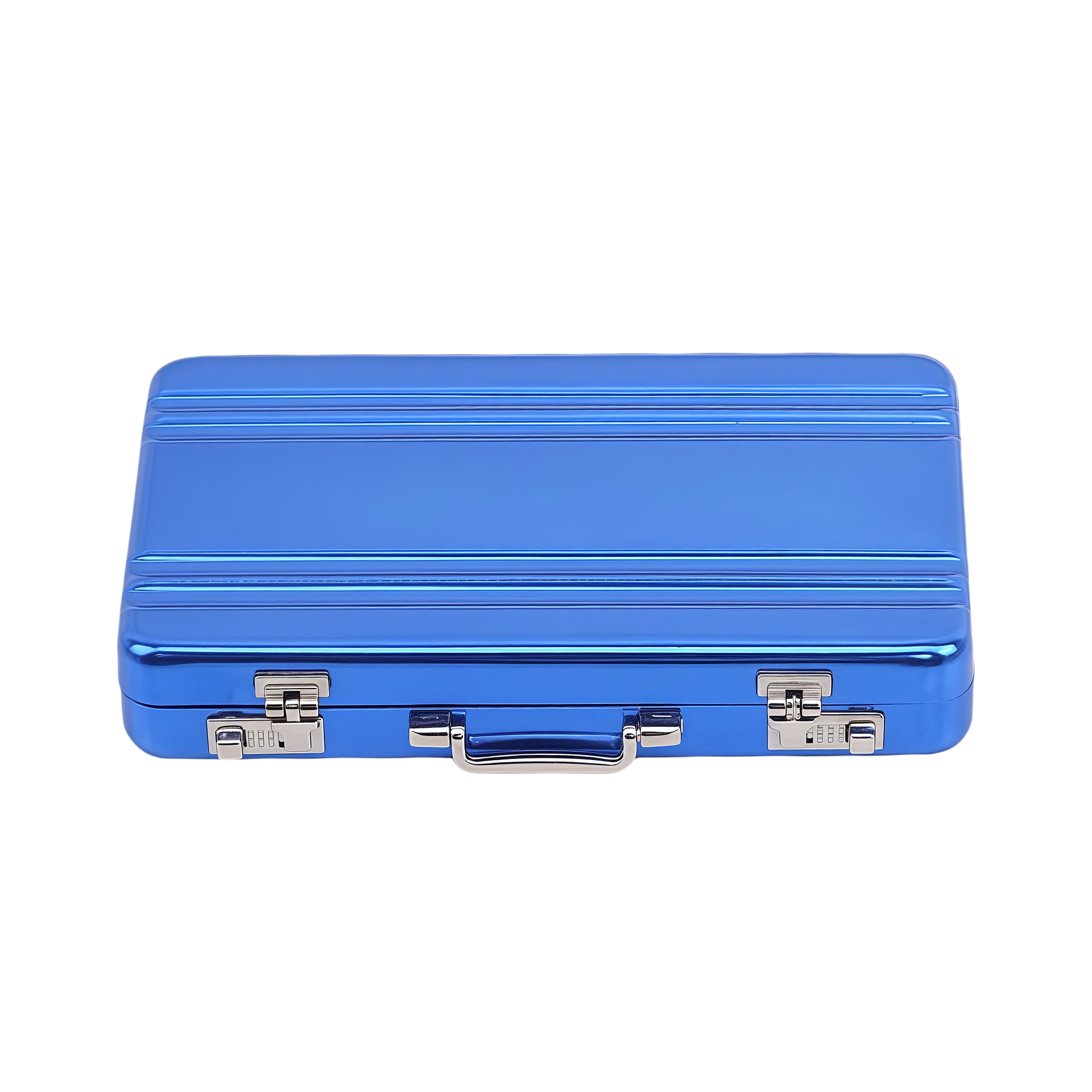 Mini Aluminum Password Lock Briefcase Style Business Card Holder - Compact 3