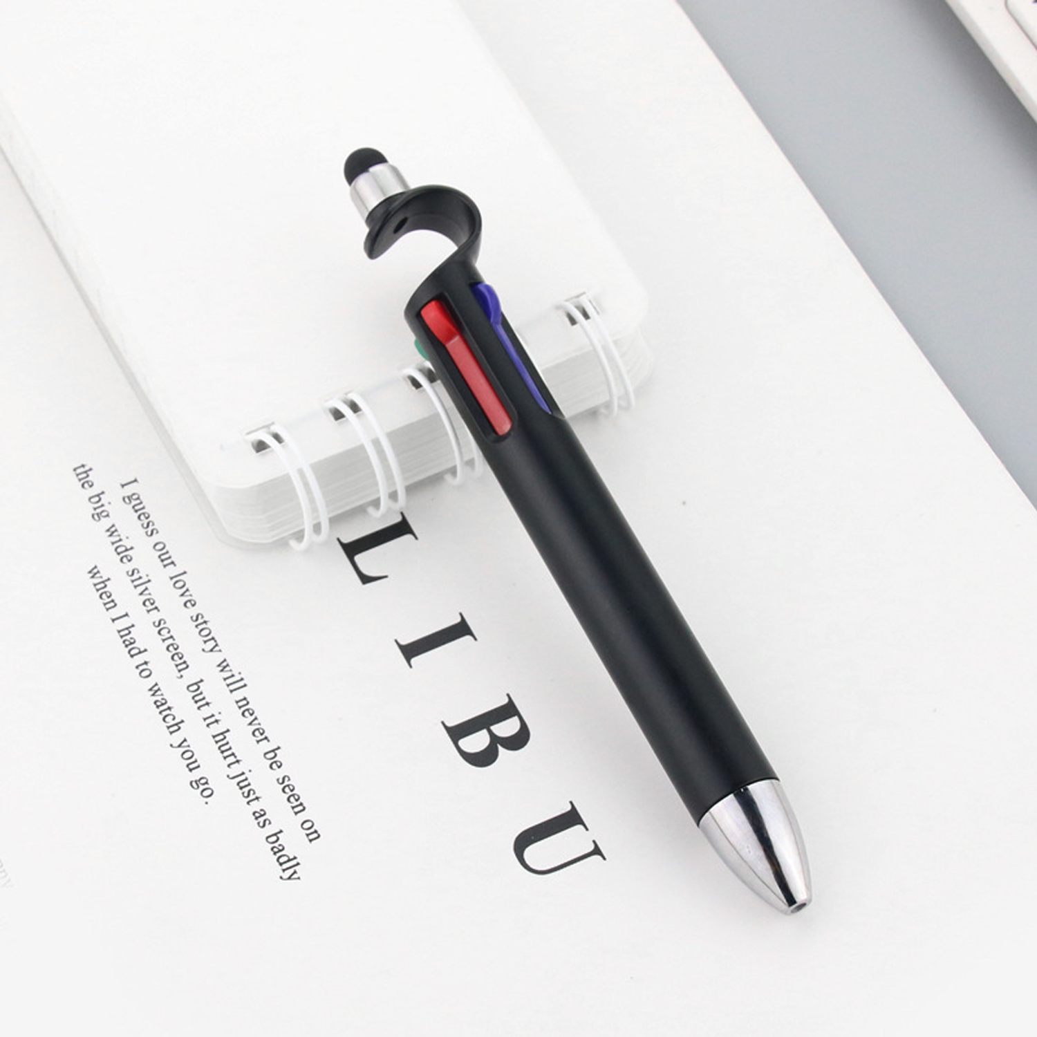 4 Color Stylus Ballpoint Pen w/ Phone Stand 6