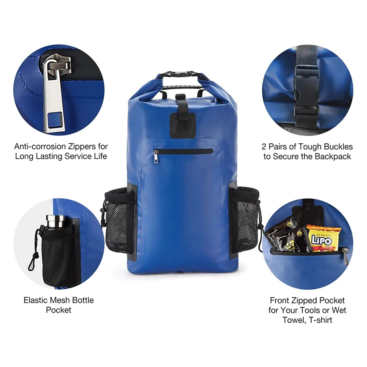 Waterproof Floating Dry Sack Backpack Kayak Rafting Bag 6