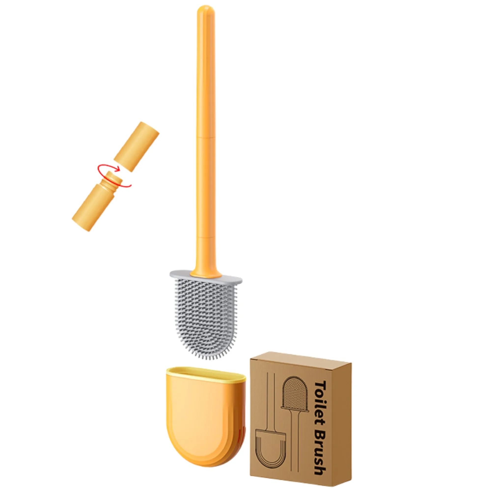 Soft TPR Wall - Mounted Detachable Handle Toilet Brush 8