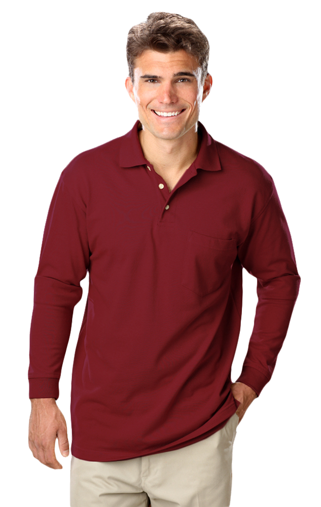 Adult Superblend L/S Pocketed Polo 7