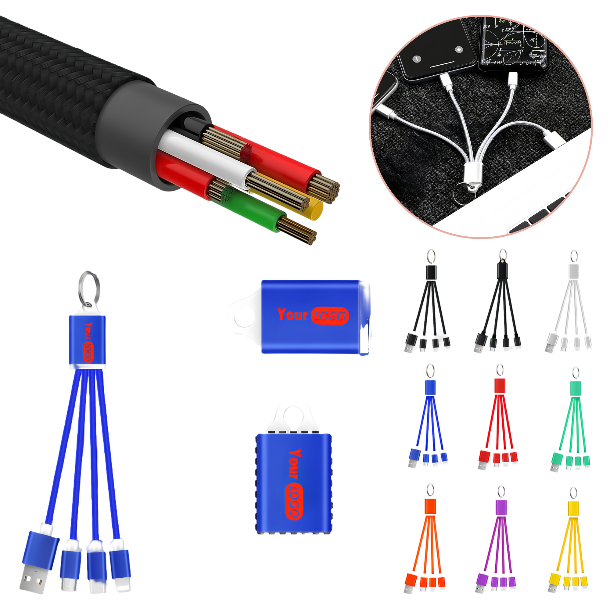Multi-functional Aluminum Alloy 3-in-1 Charging Cable 3