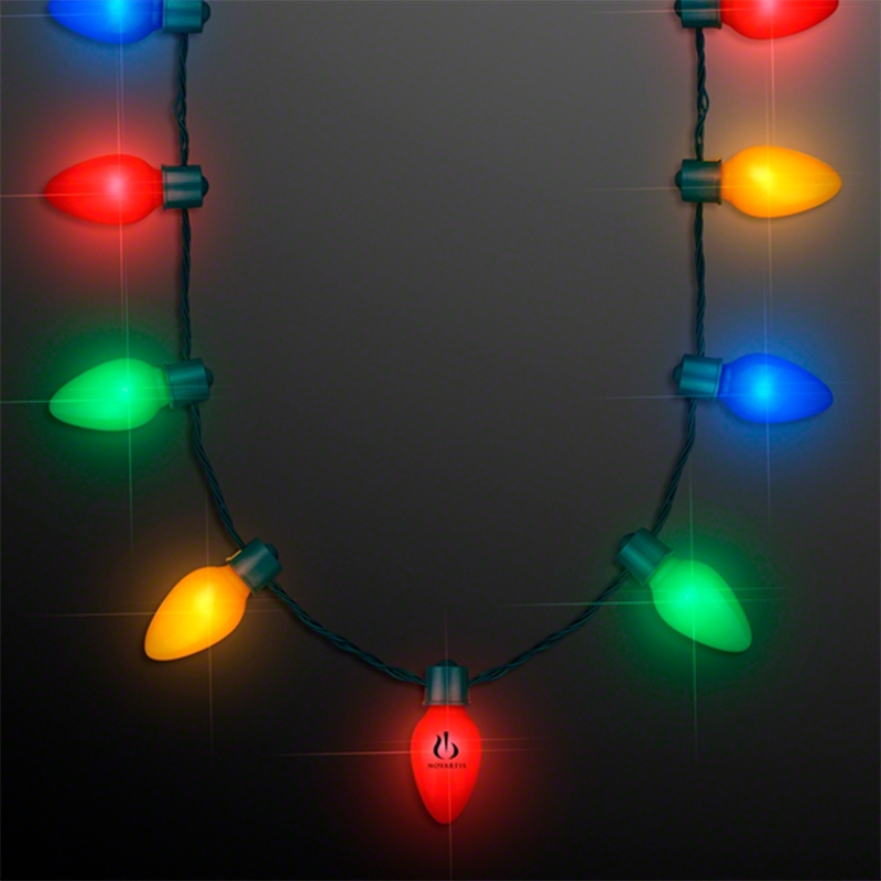 LED Light Up Christmas Bulb Necklace for Party Favors 10