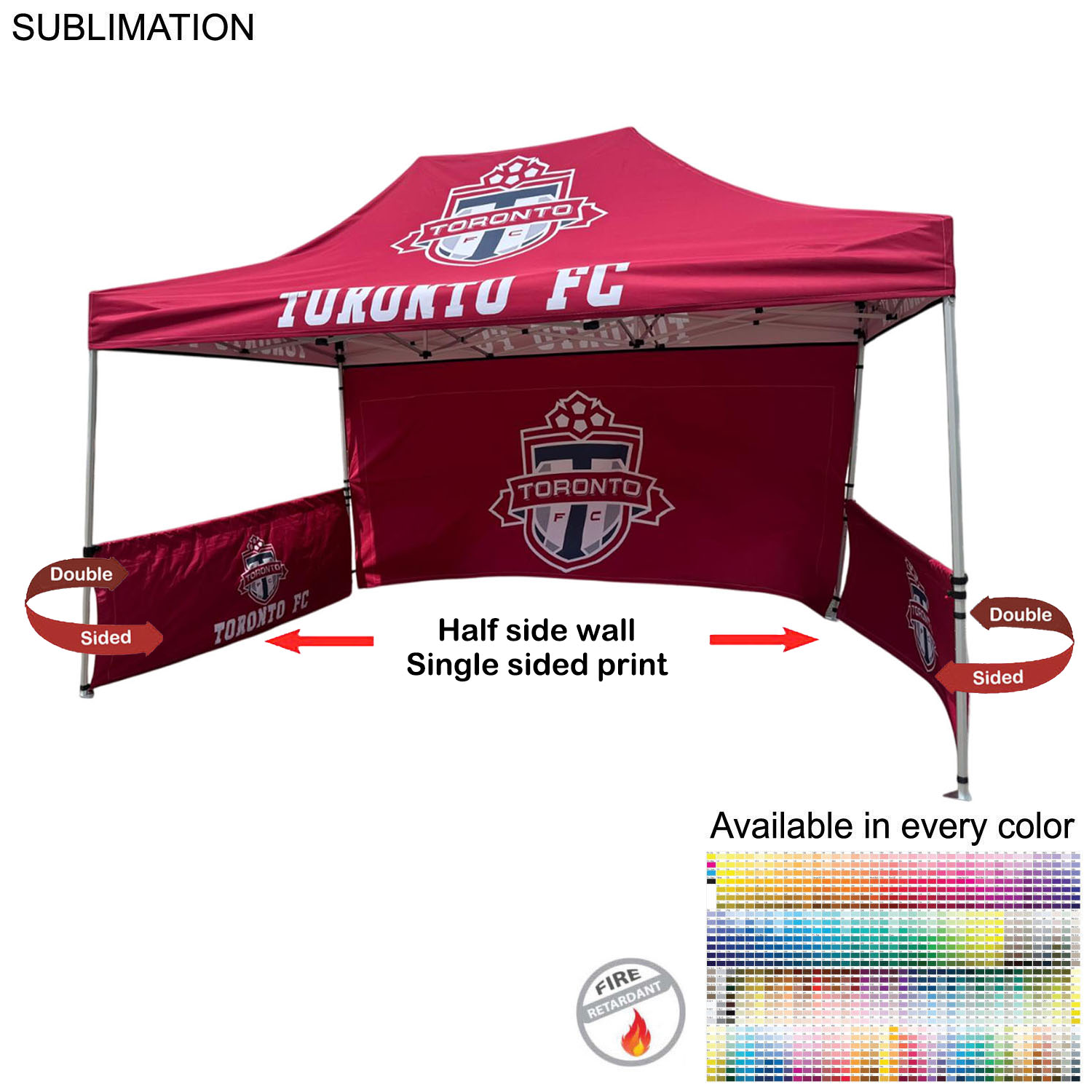 Half Side Wall for 10x15 Tent Kit, Sublimated, Double Sided Print 2