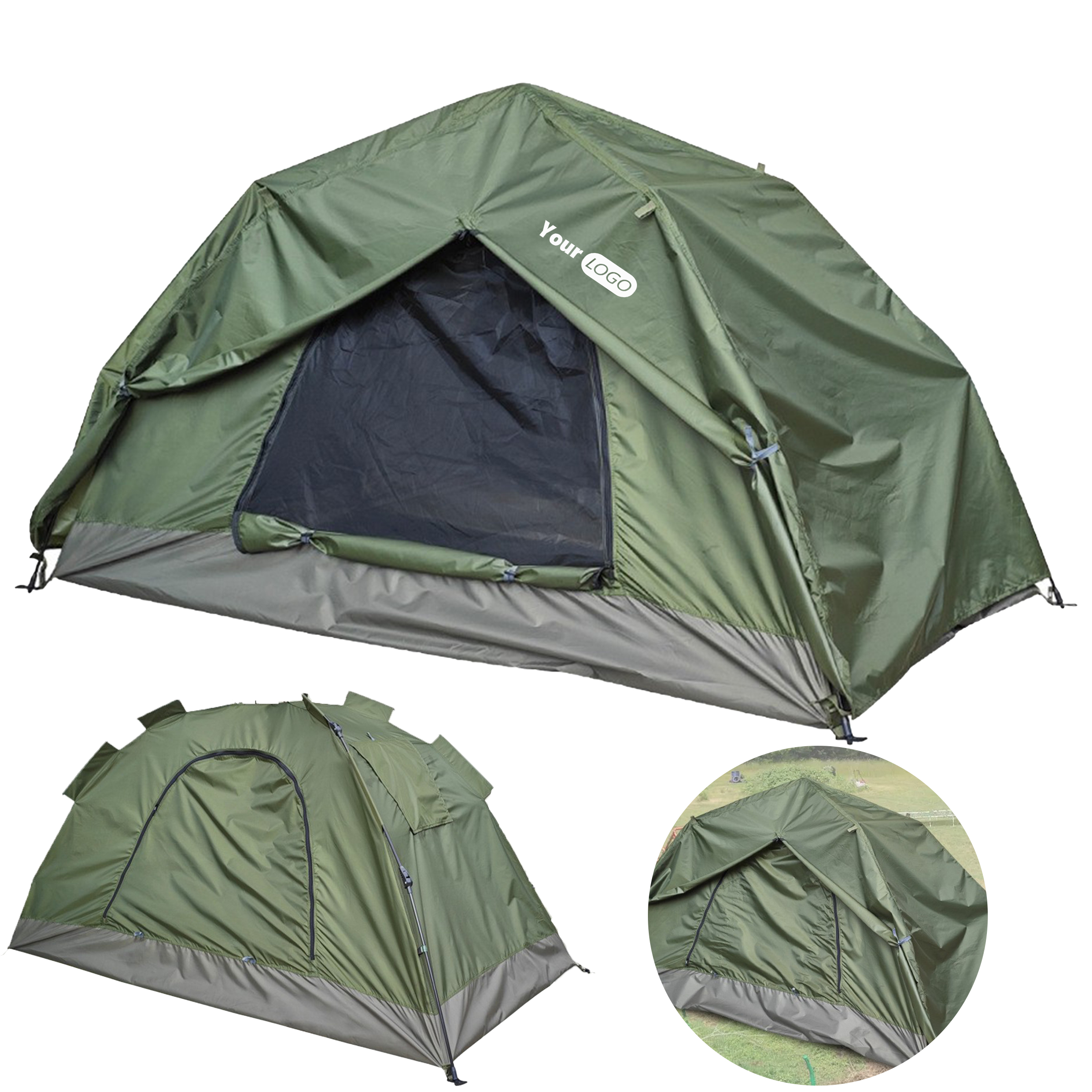 Polyester Double Layer Rainproof Camping Tent 2