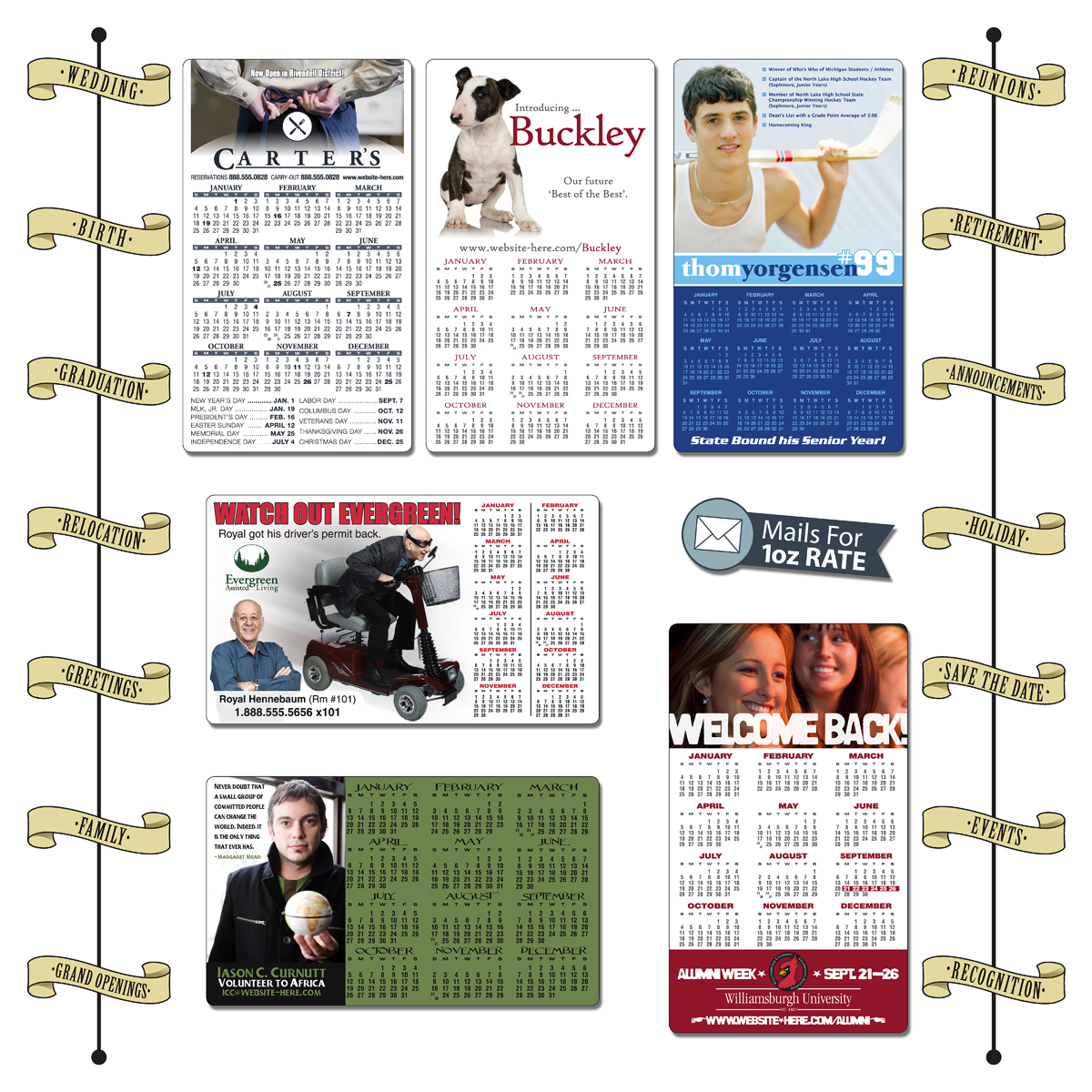 Announcement Calendar Magnet - 3.5x6 Round Corners - 25 mil. 2