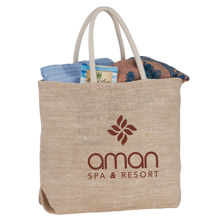 Herringbone Jute Tote 10