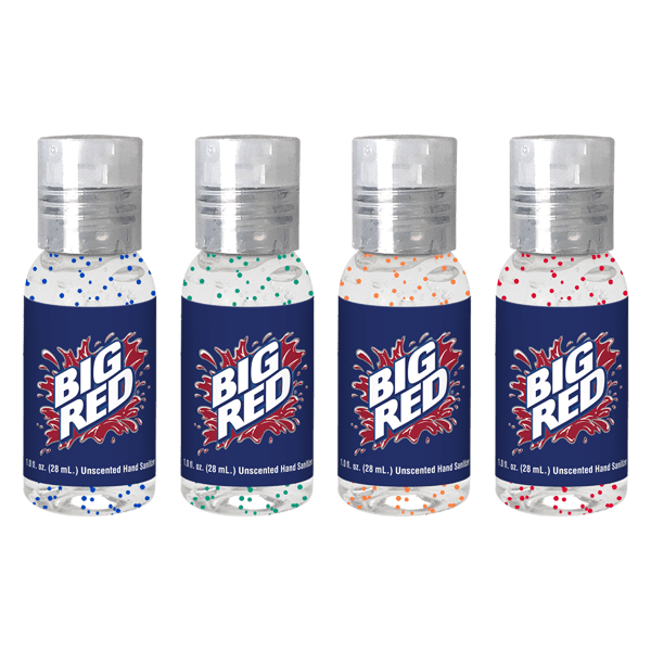 1 oz Single Color Moisture Bead Sanitizer in Clear Round Bottle 10