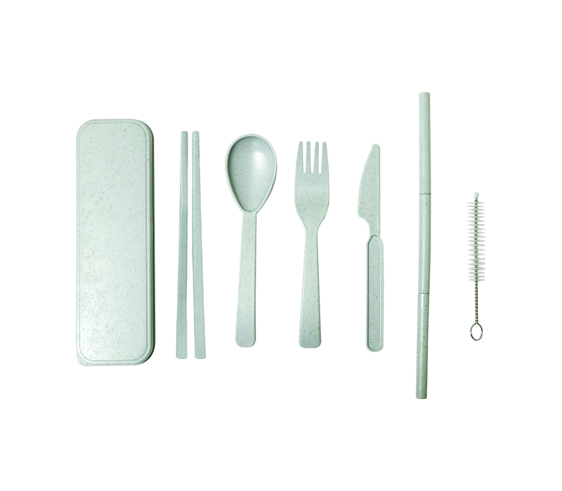 7-in-1 Eco-friendly Wheat Fiber Cutlery Set 2