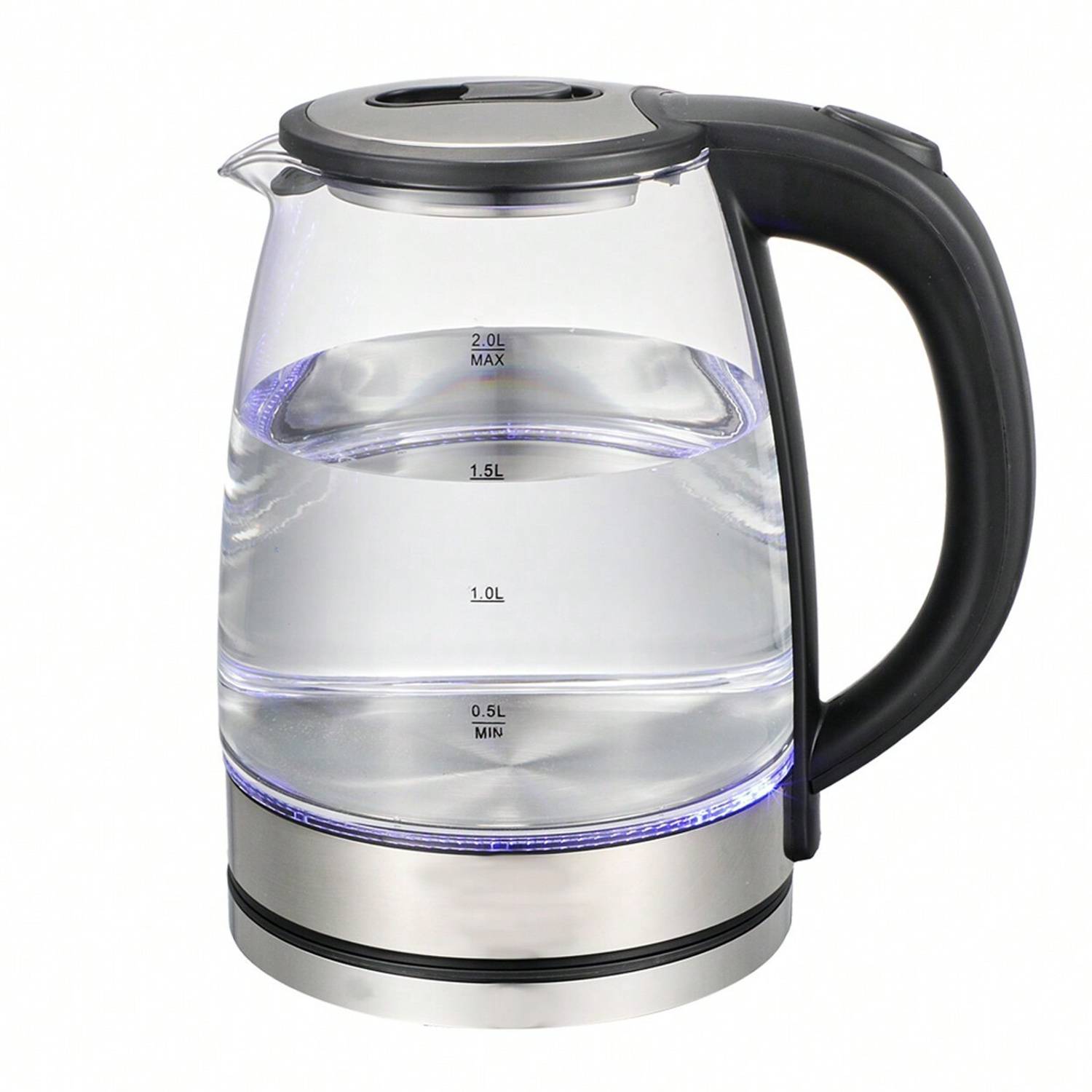 68 OZ LED Glass Stainless Steel Electric Kettle 2