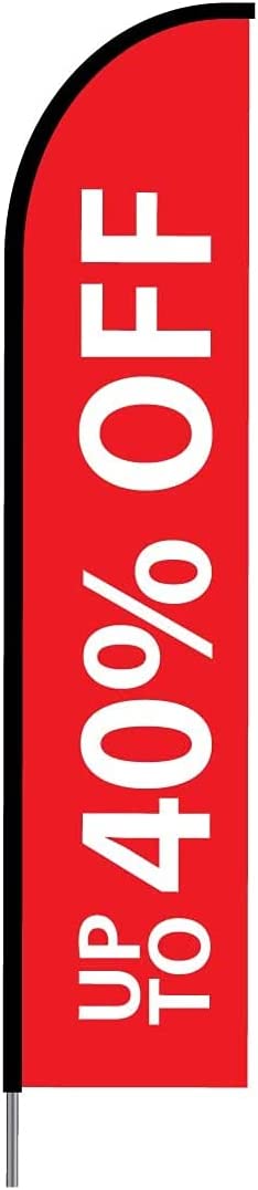 40% Off Sign Sale Banner Swooper Feather Flag Pole Kit Outdoor Business Advertising Display, 15ft - 1
