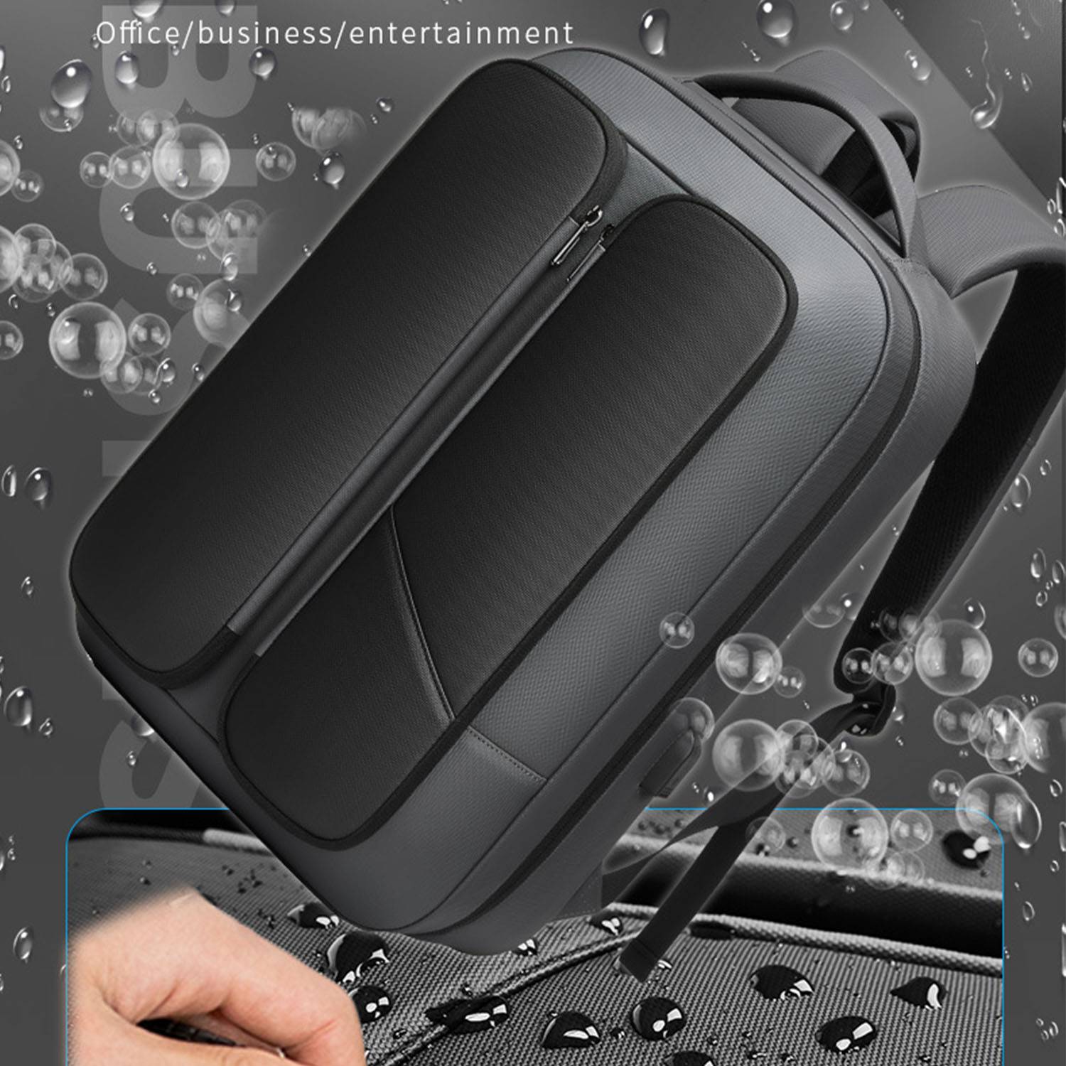 Oxford men's computer backpack with charging port 2