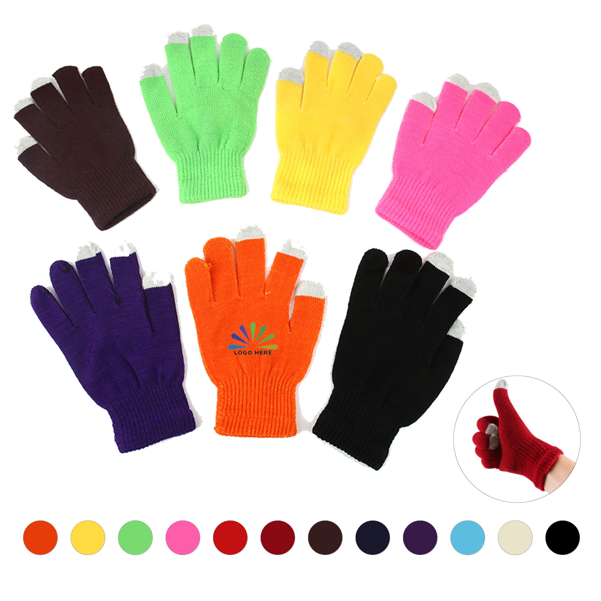 Warm Knit Touchscreen Gloves For Adults And Youth 2