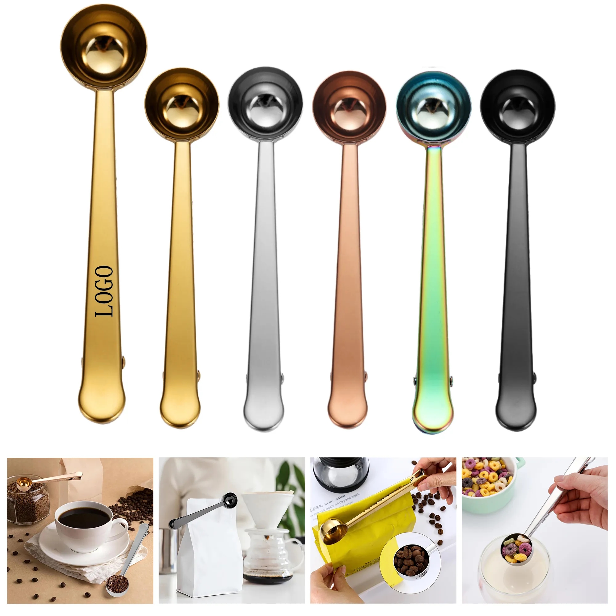 Adjustable Stainless Steel Coffee Spoon Clip 2