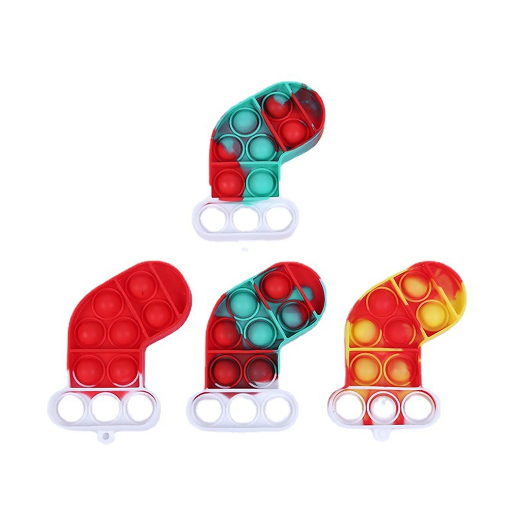 Christmas Sock Bubble Push Pop Keychain 3
