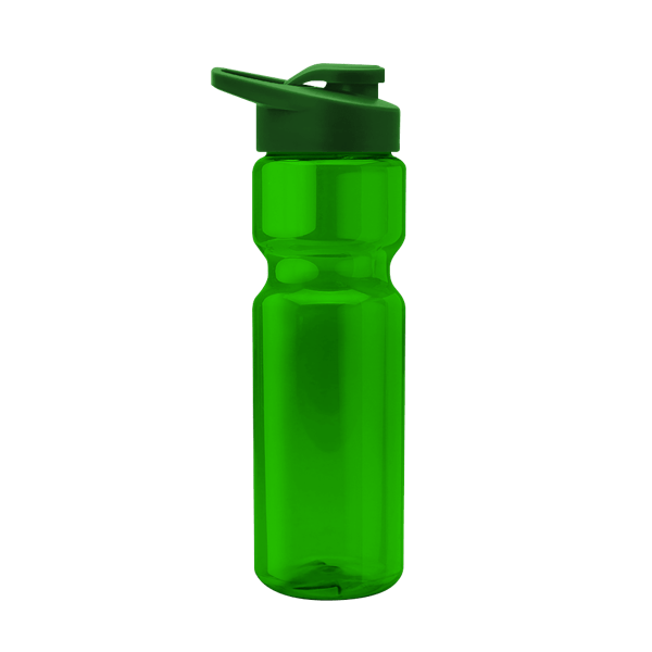 Tandem 28oz Recycled Transparent Bike Bottle w/Drink-thru Lid 8