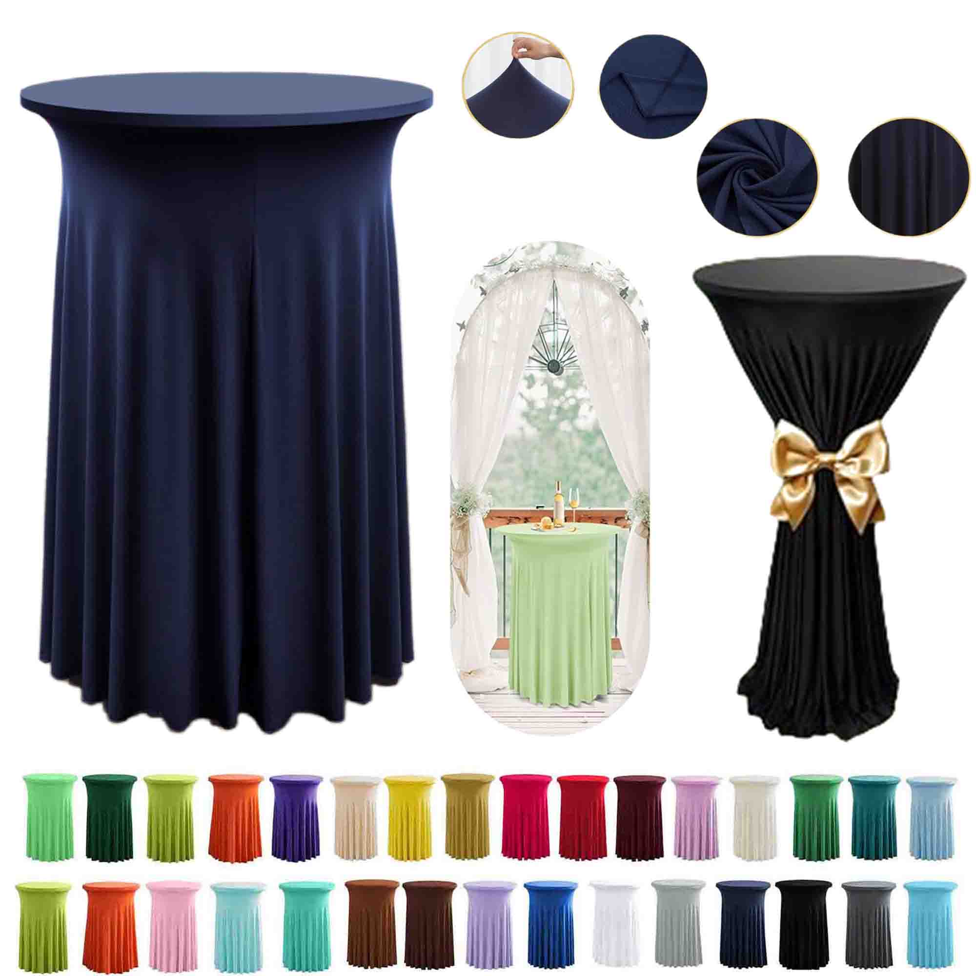 Round Cocktail Table Covers Stretch Skirt Tablecloth 3