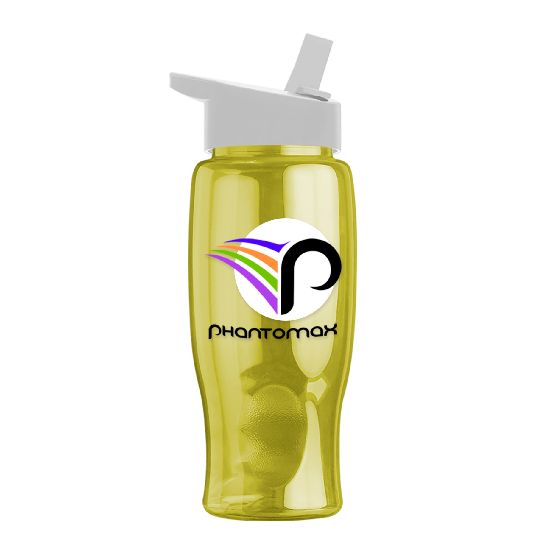 Poly-pure - 27 oz. Transparent Bottle with Flip Straw and Digital Imprint 7
