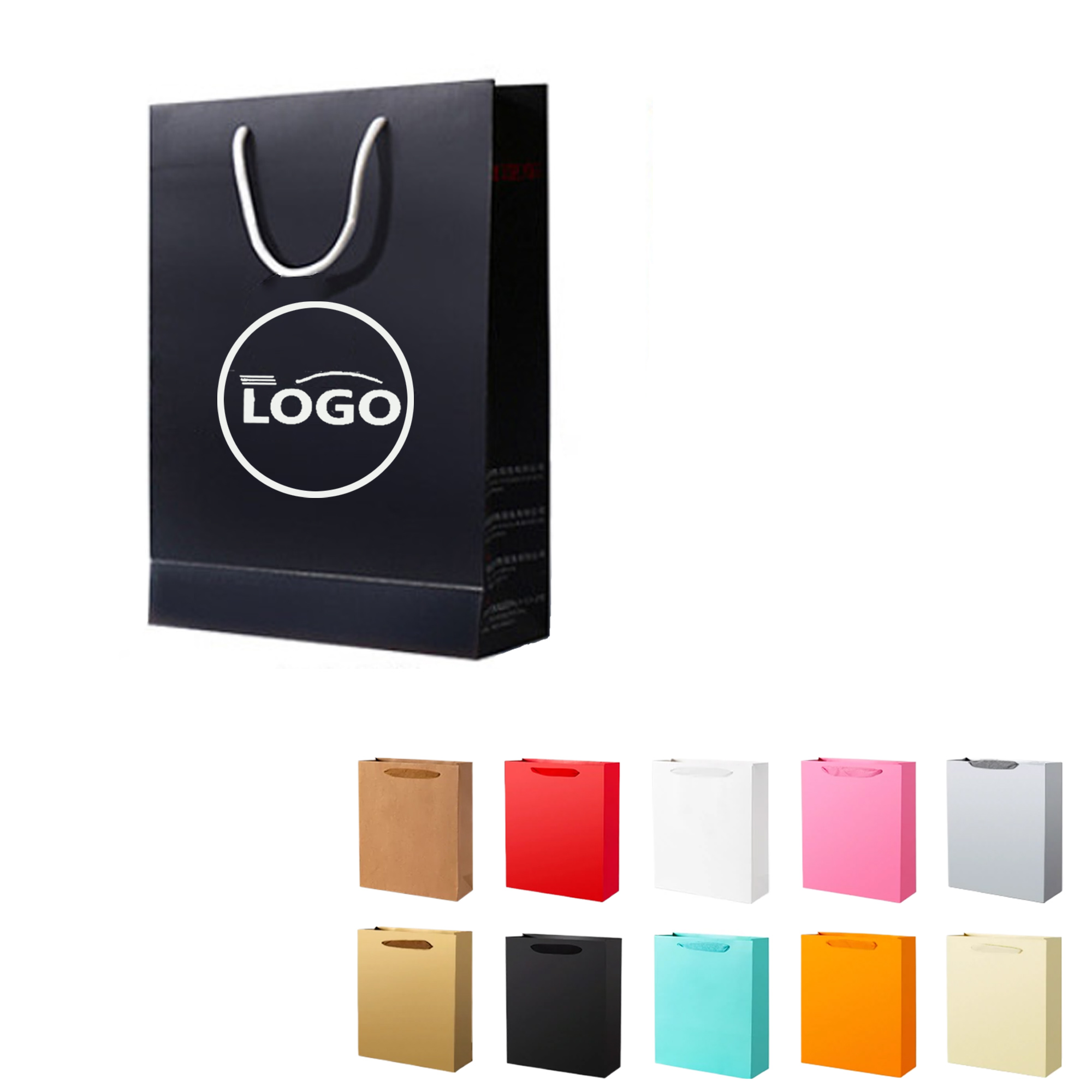 Custom White Card Paper Bags 10