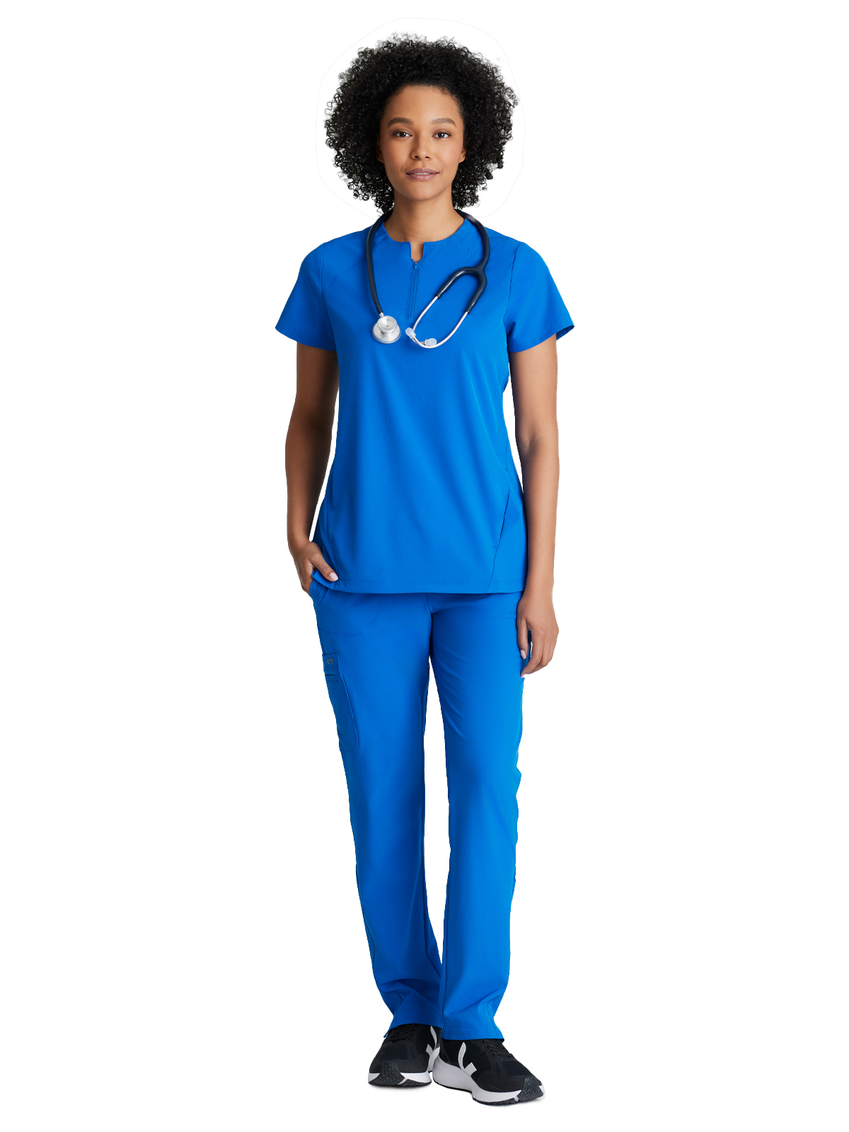 Barco One - Women's Two-Pocket Banded Zip-Collar Flux Scrub Top 25