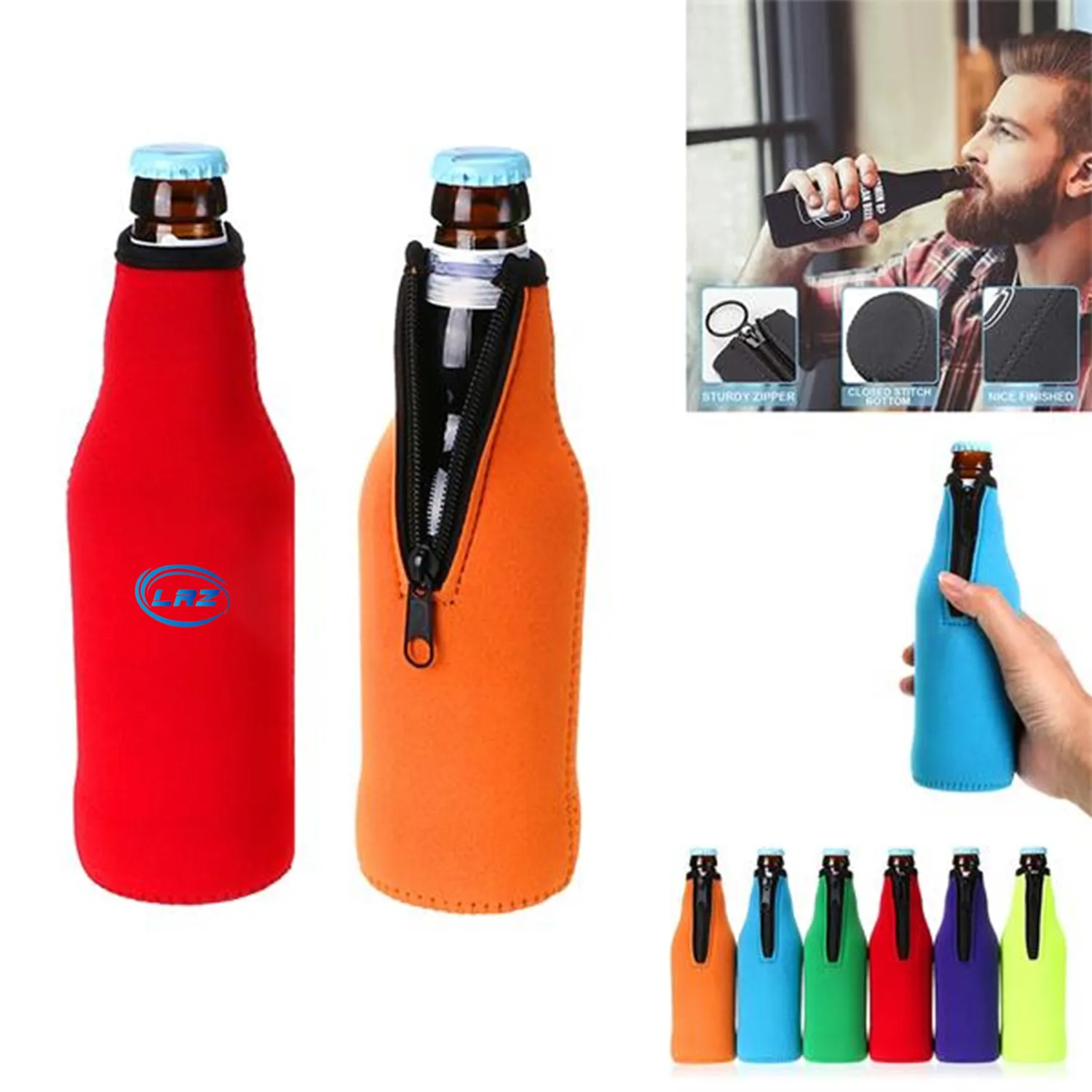 Beer Bottle Cooler Sleeves, custom koozie with logo imprint 1