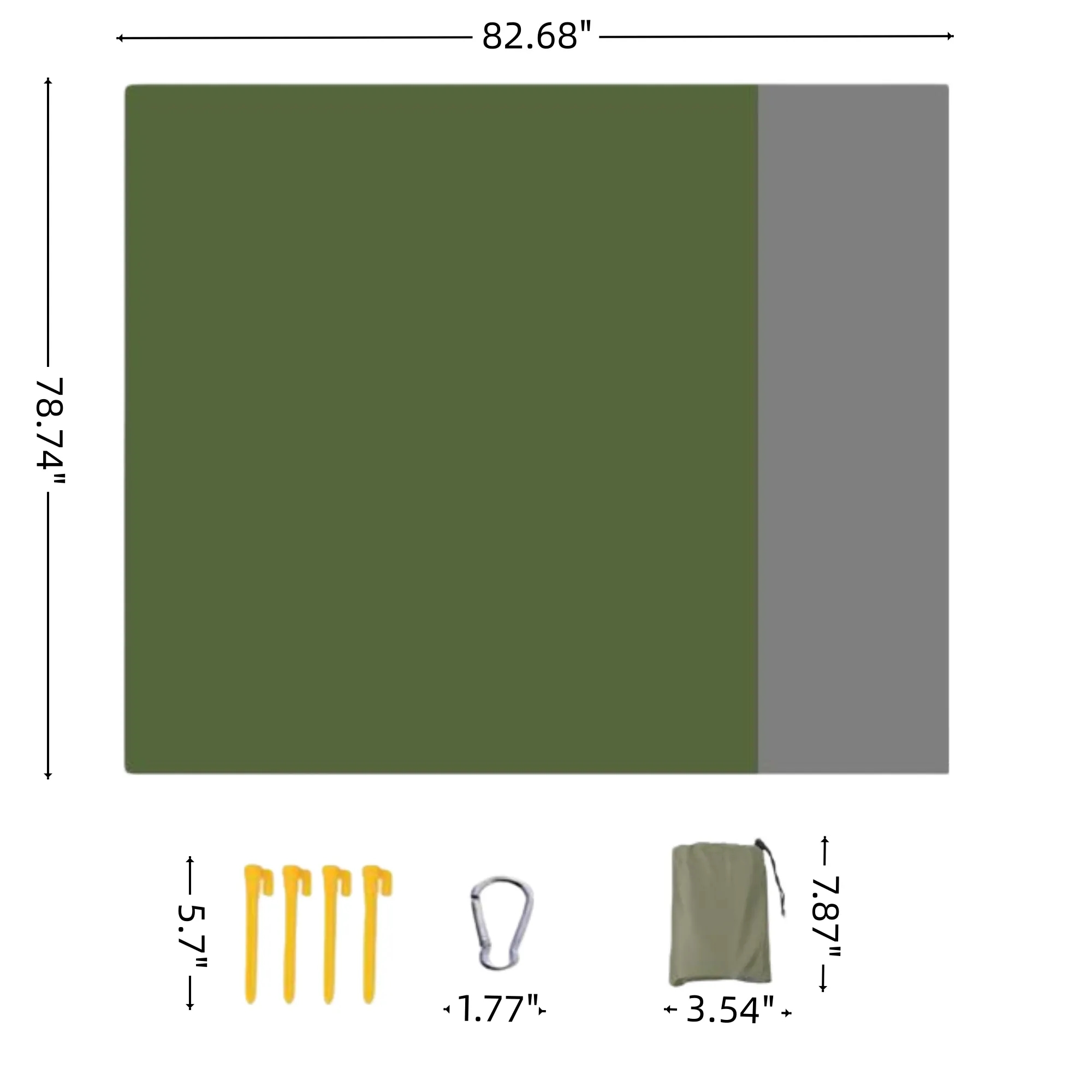 78" Picnic Blanket Waterproof Foldable Camping Mat With Bag 3