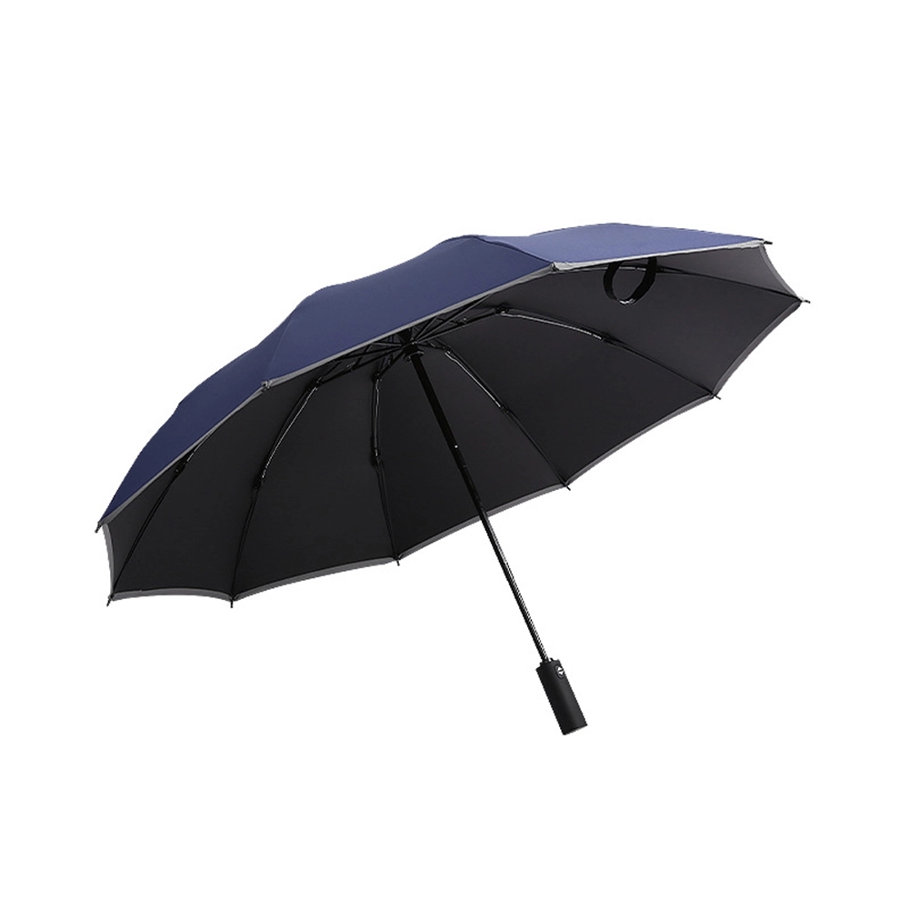 Inverted Reverse Umbrella with Reflective Strip Flashlight 6