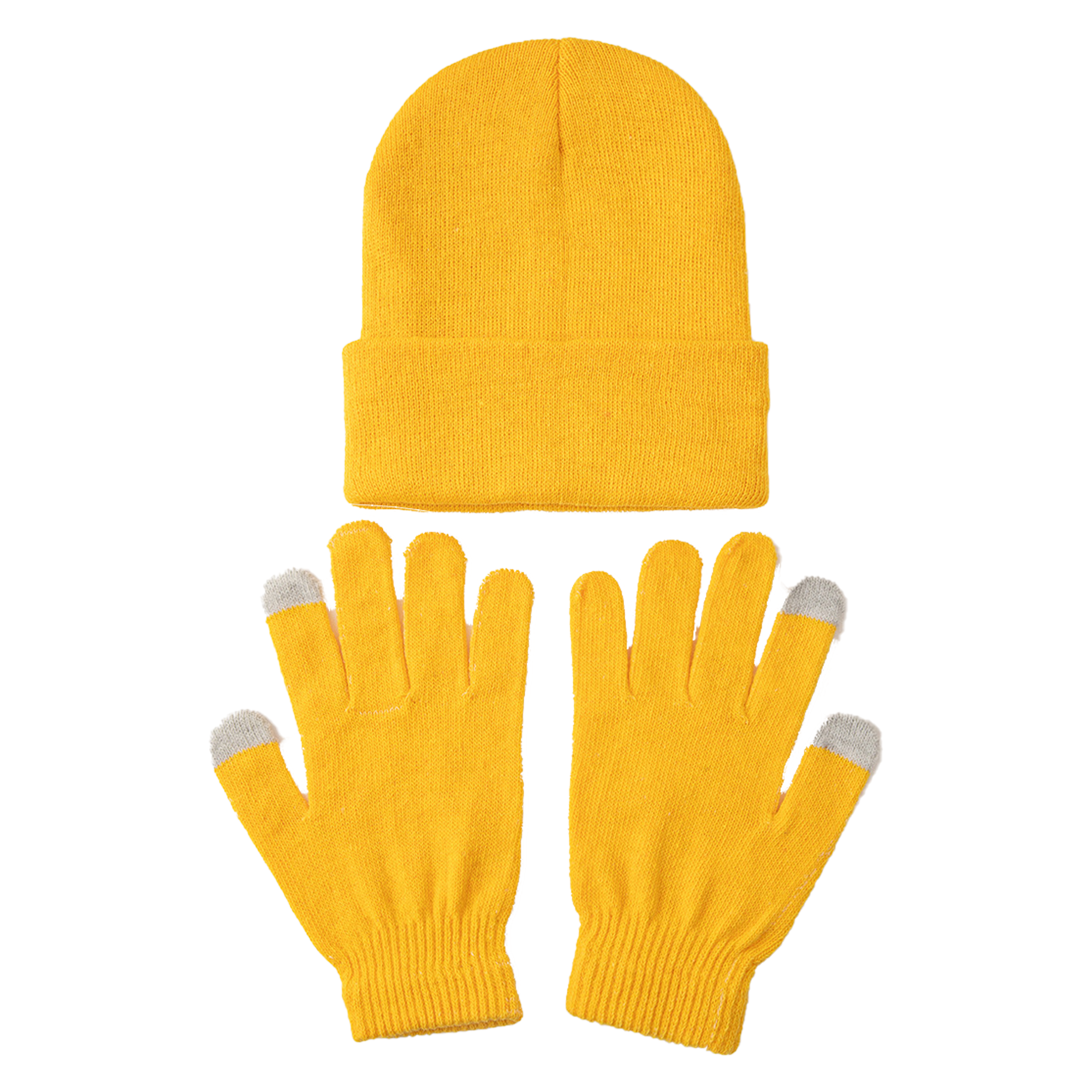 MOQ50 Solid Color Hat And Gloves Warm 2-Piece Set 3