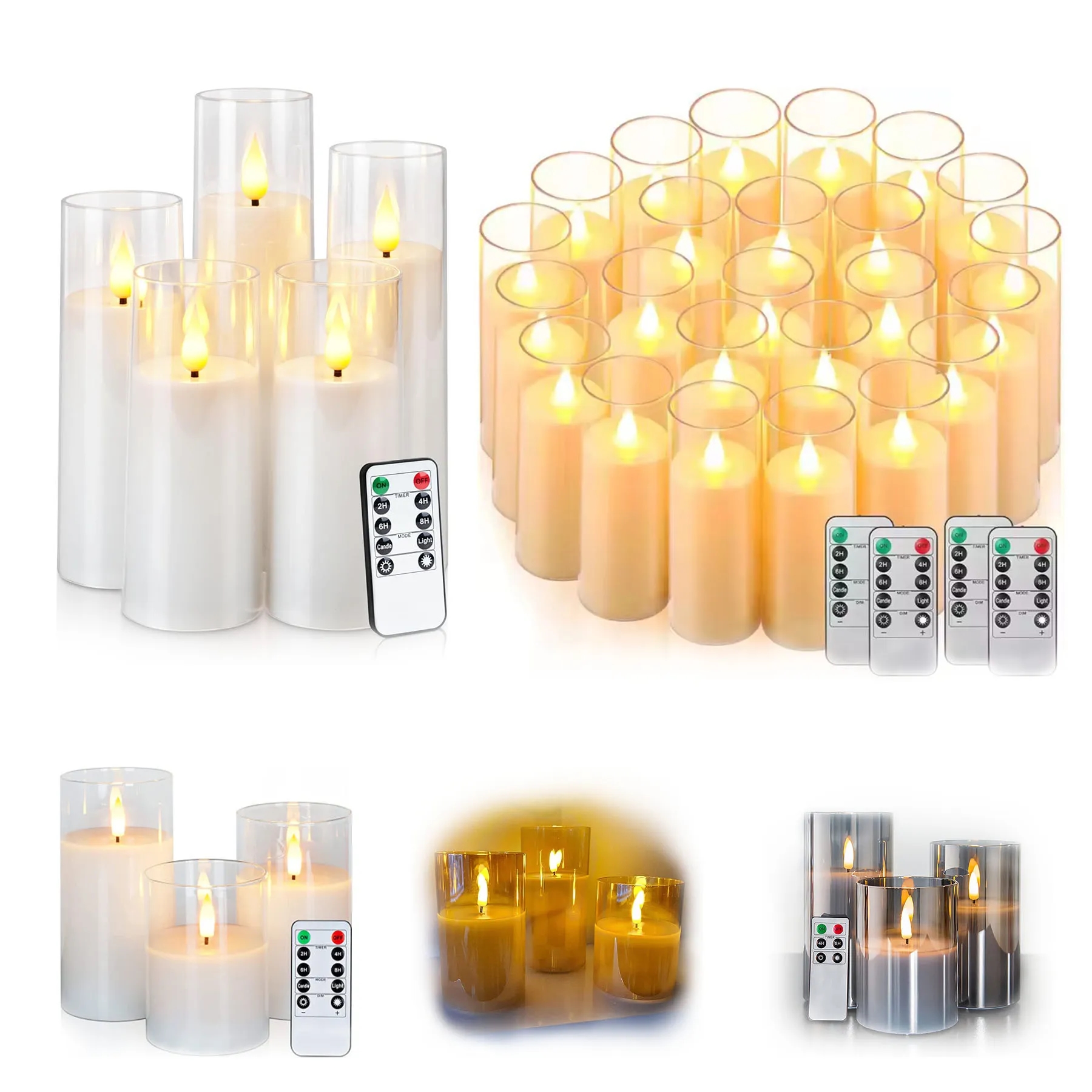 Glass Flameless Candle LED 5