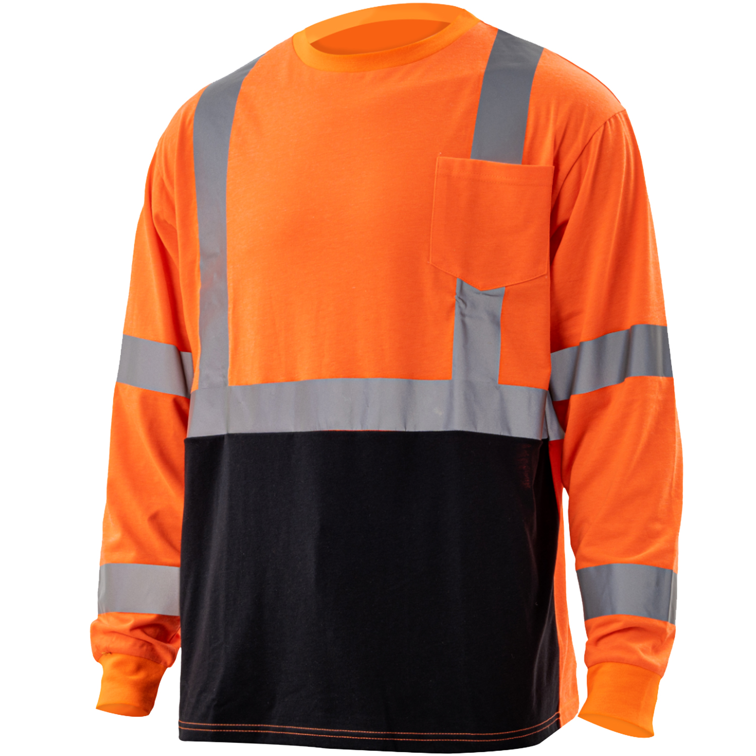 5 oz. Poly-Cotton Class 3 Color Block Reflective Tape Safety T-Shirt with Pocket 3