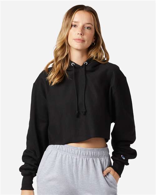 Women's Reverse Weave® Hooded Cropped Sweatshirt - RW01W 1